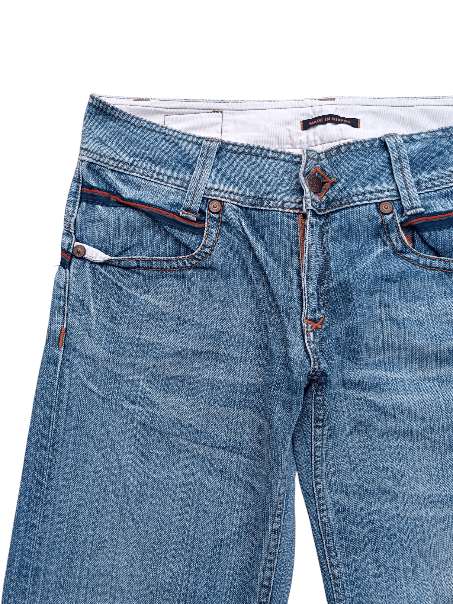 Japanese Brand SUPER FLARED🔥Et Boite Whiskers Faded Low Rise Boot Cut Size US 32 / EU 48 - 8 Thumbnail