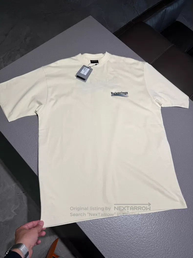 Balenciaga Balenciaga Embroidered Cola Logo Off-White Round Neck Shor Size US S / EU 44-46 / 1 - 1 Thumbnail