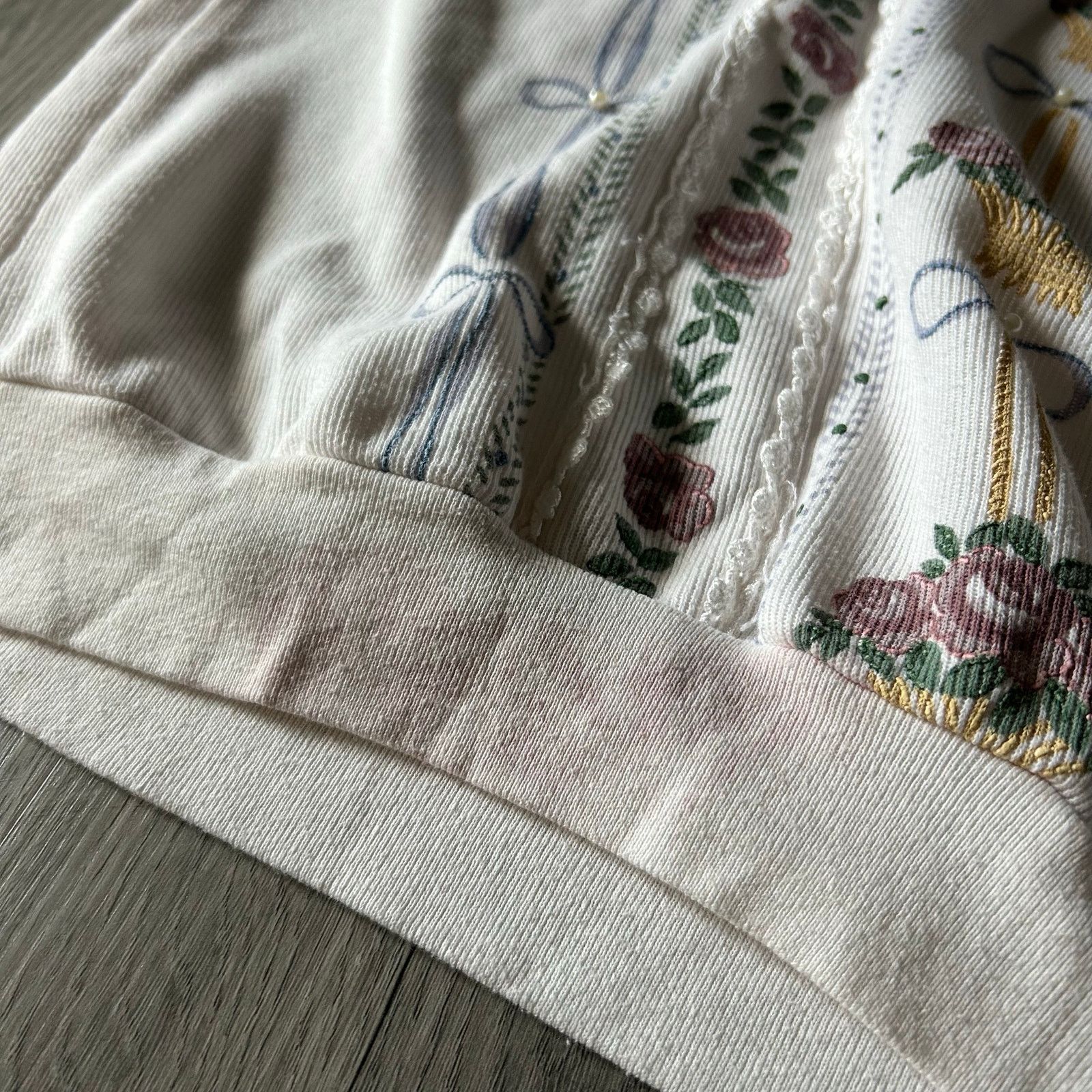 Other Vintage 80s cottage core Floral Embroidered Knit Polo Shirt Size L / US 10 / IT 46 - 7 Thumbnail