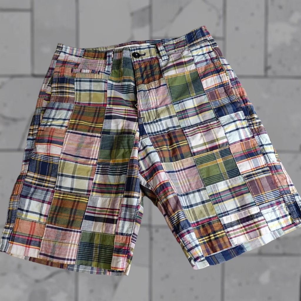 American Eagle Outfitters American Eagle Outfitters Shorts 34 Beige Plaid 100% Cotton 10" in Patchwork Y2K Size US 34 / EU 50 - 1 Thumbnail
