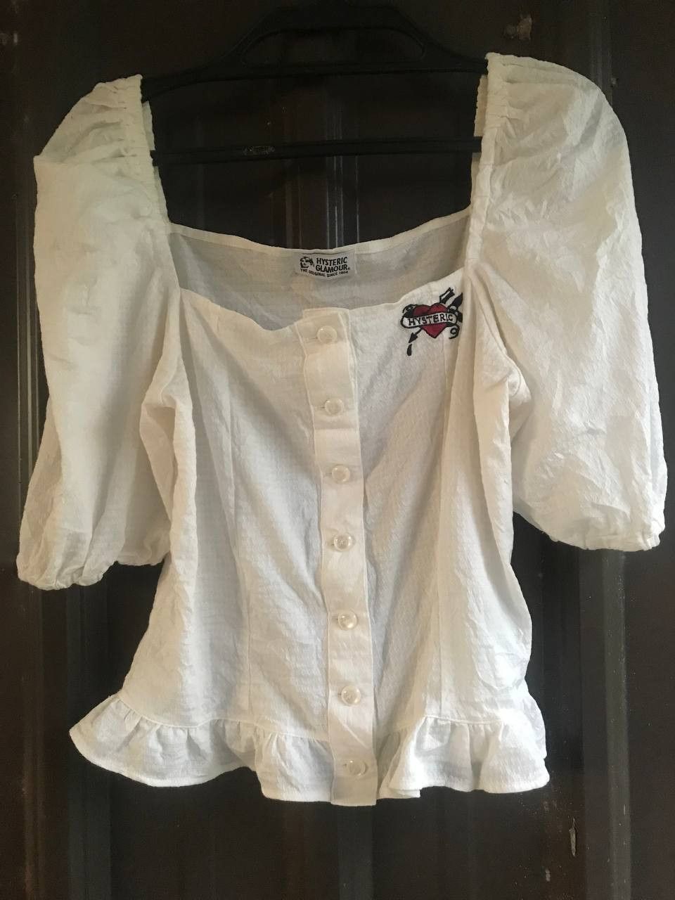 Hysteric Glamour × Japanese Brand Hysteric Glamour Crop Blouse Top Size XS / US 0-2 / IT 36-38 - 1 Thumbnail