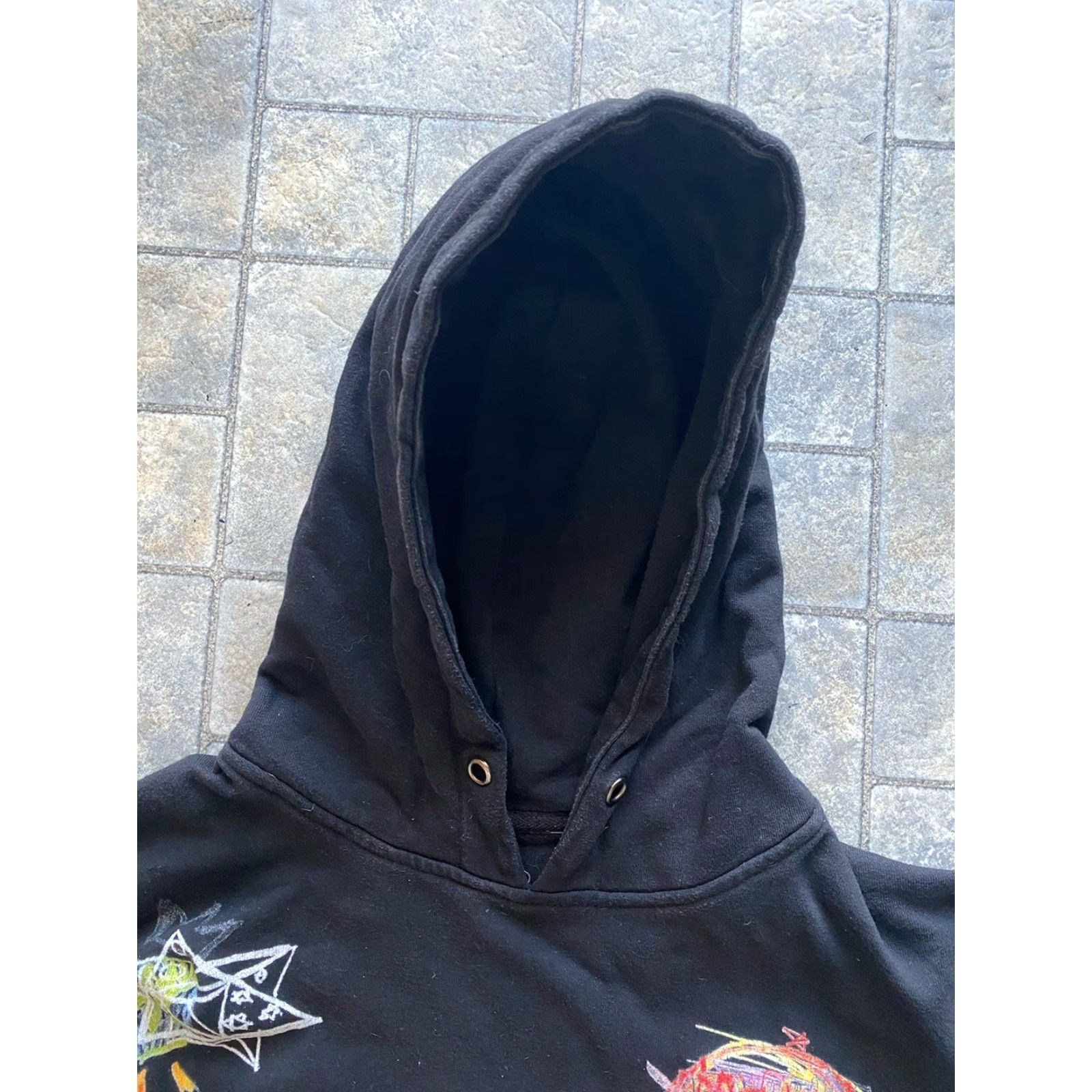 Vintage LSDREAM Hoodie Mens XL Black Pullover Peace Love & Wubz Somewhere Lost In Space Size US XL / EU 56 / 4 - 5 Thumbnail