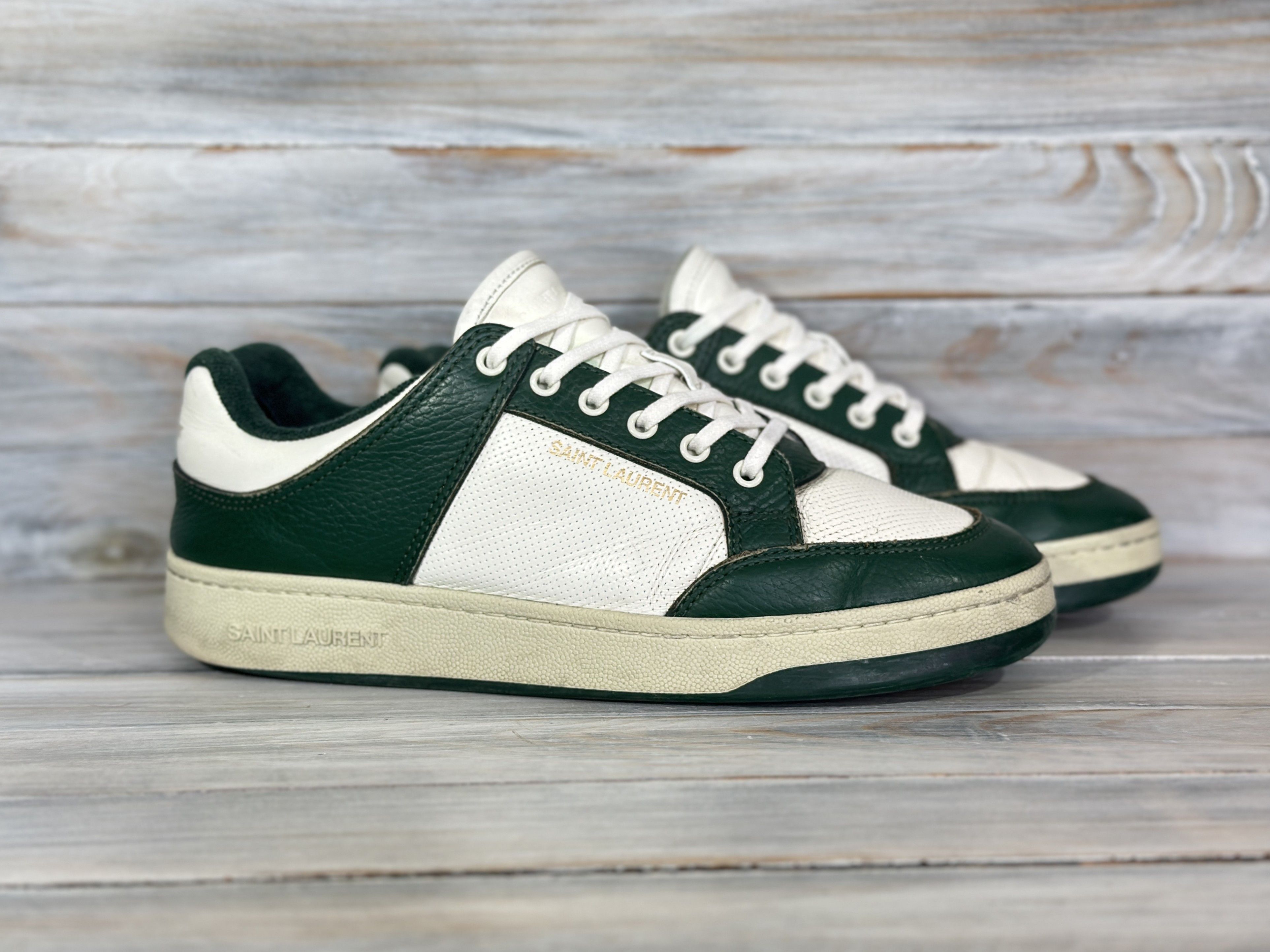 Yves Saint Laurent SAINT LAURENT SL/61 Low-Top Leather Sneakers Made In Italy Size US 10 / EU 43 - 13 Thumbnail