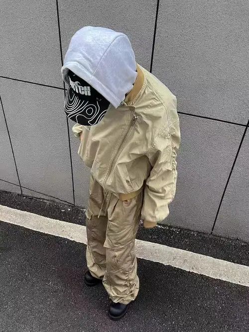 VIBE Vintage Punk Hip Hop Khaki Workwear Paratrooper Casual Pants Size US 28 / EU 44 - 3 Thumbnail