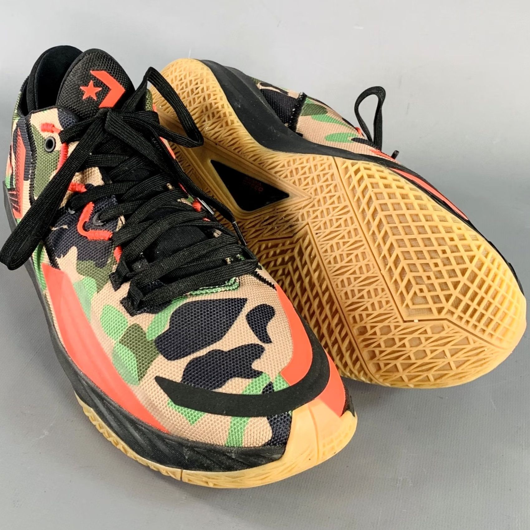 Converse CONVERSE Size 12 Tan Black Green Camouflage Nylon Lace-Up Sneakers Mens Shoes Size US 12 / EU 45 - 5 Thumbnail