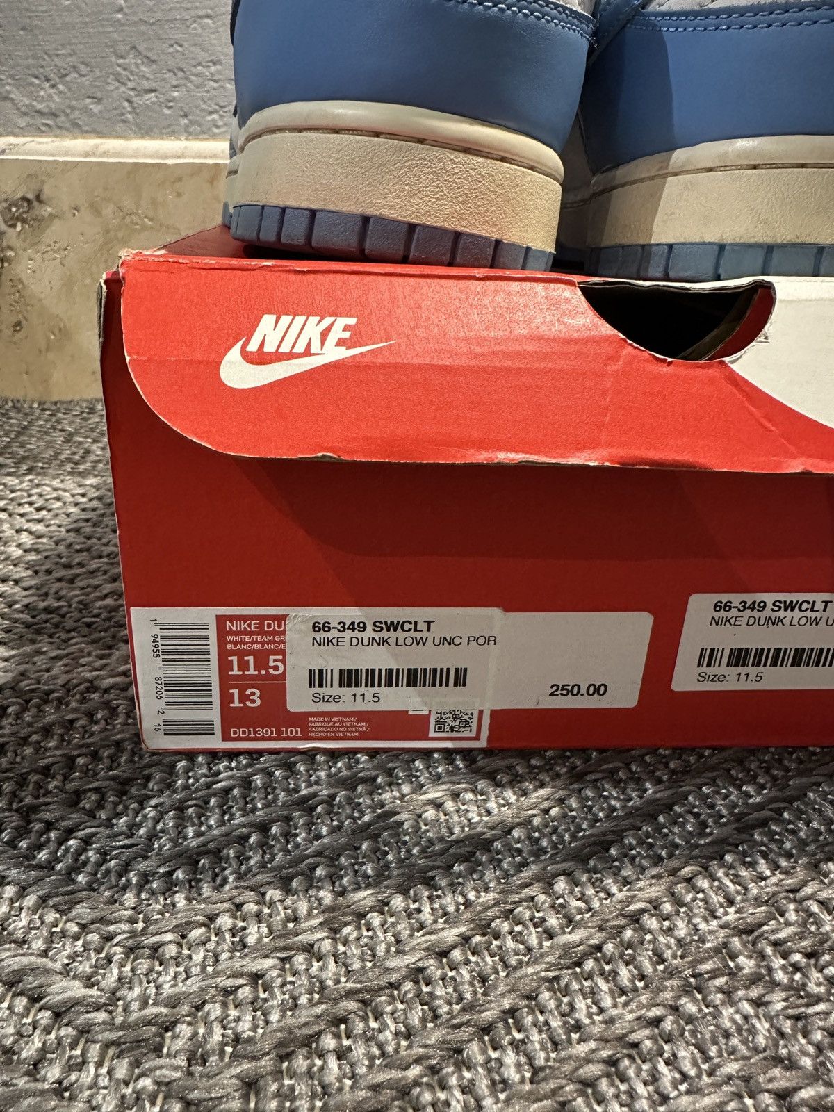 Nike Nike Dunk Low UNC Size US 11.5 / EU 44-45 - 5 Thumbnail