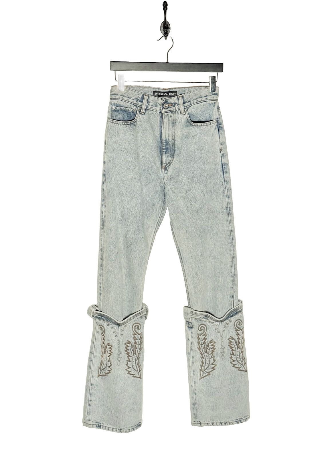 Y/Project Y/Project Washed Blue Cowboy Cuffed Jeans Size 24" / US 00 / IT 34 - 1 Thumbnail