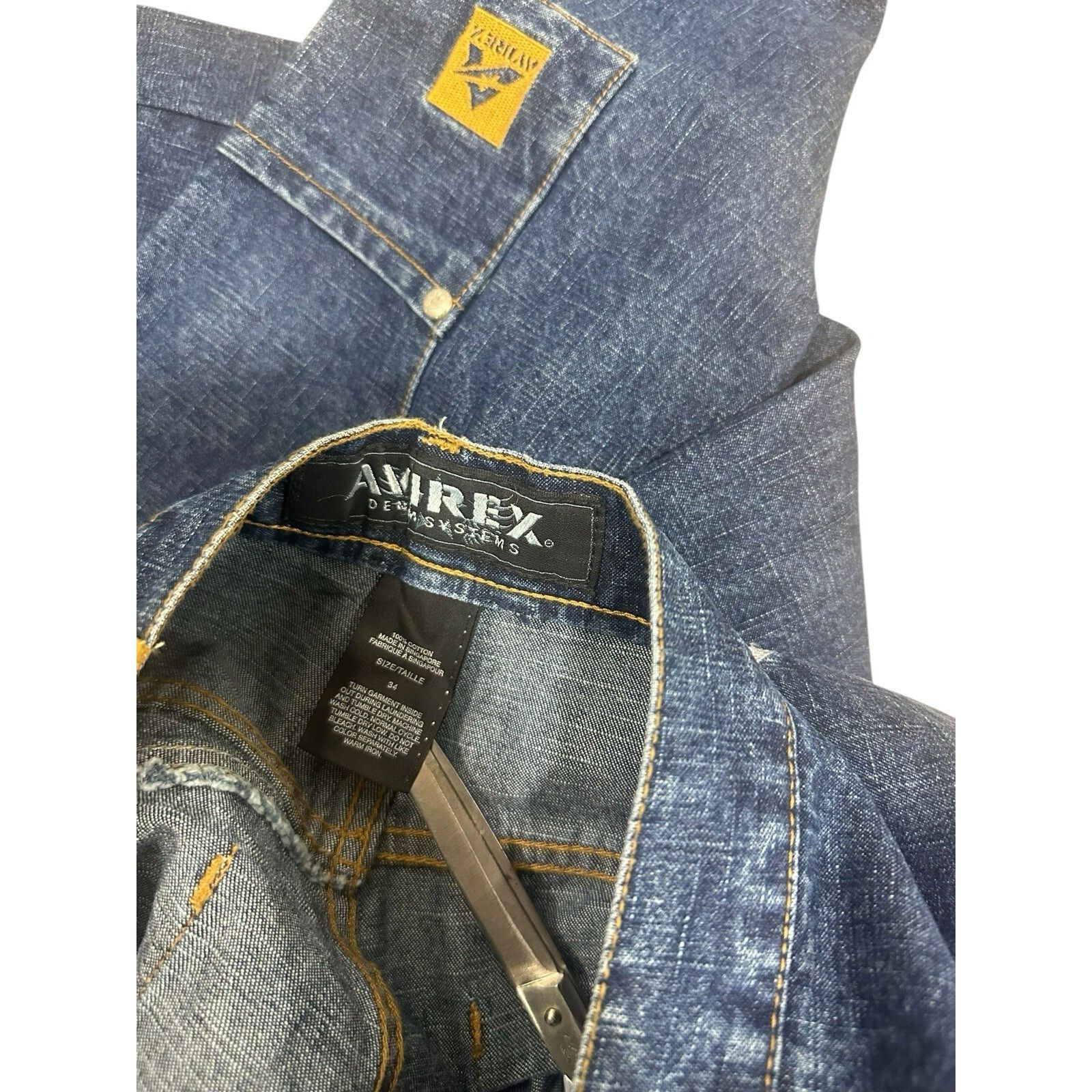 Avirex Vintage Avirex Baggy Denim Jeans Pelle Pelle Wide Leg Y2K Hi Size US 34 / EU 50 - 6 Thumbnail