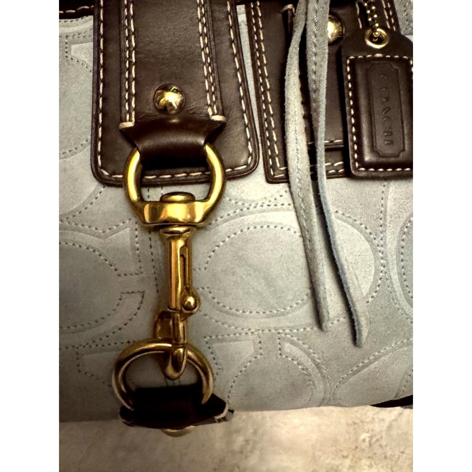 Coach Y2K Coach Hampton Legacy Tote in Baby Blue Suede Size ONE SIZE - 3 Thumbnail