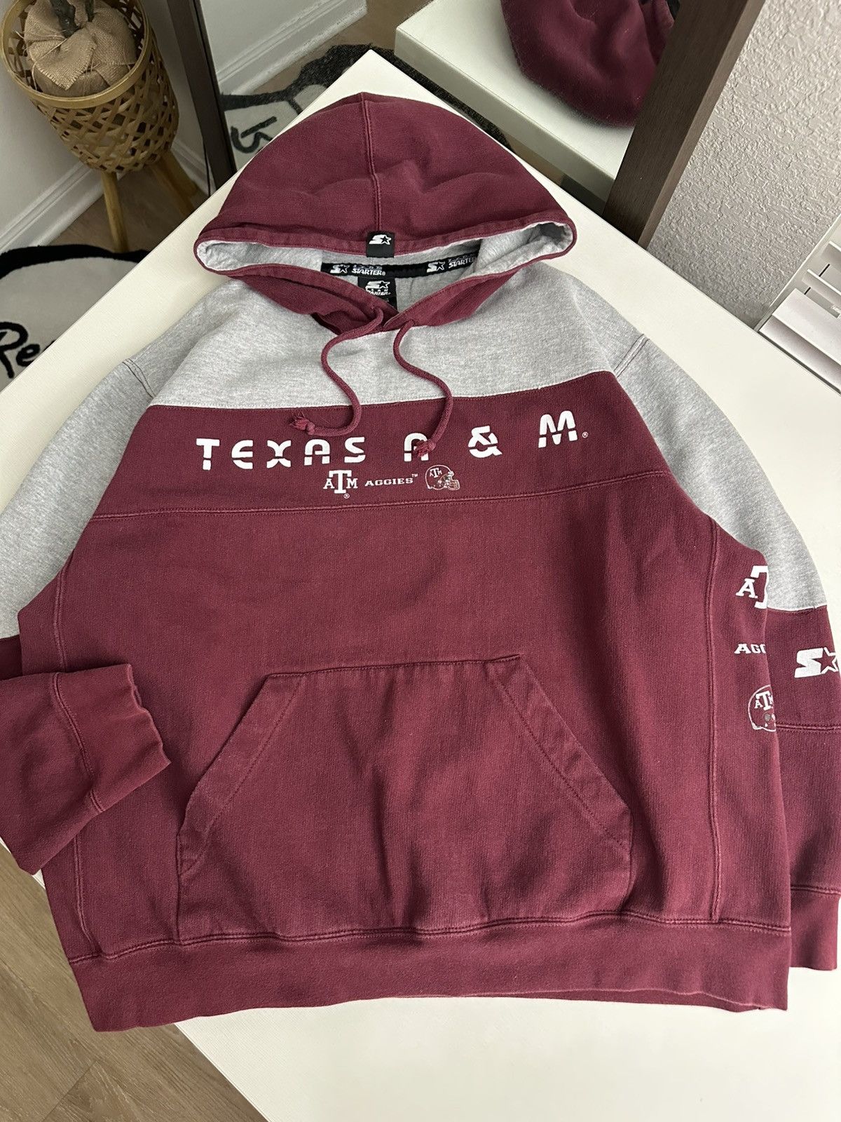 Starter × Vintage Vintage Texas A&M Aggies Starter Hoodie Men’s L Maroon Gray Size US L / EU 52-54 / 3 - 4 Thumbnail
