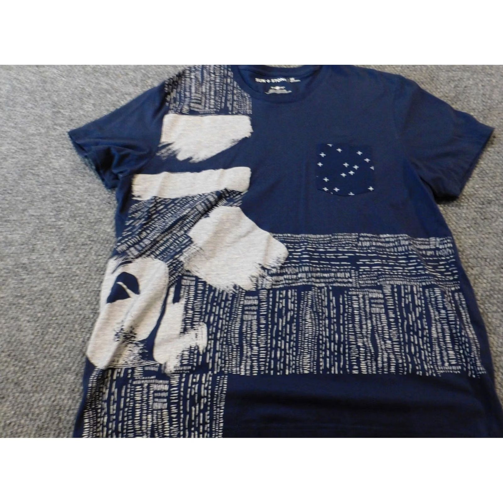 Vintage Sun Stone Shirt Mens 2XL Blue Sun Stone Tee Crew Neck Short Sleeve Logo Graphic T-Shirt Size US XXL / EU 58 / 5 - 3 Thumbnail