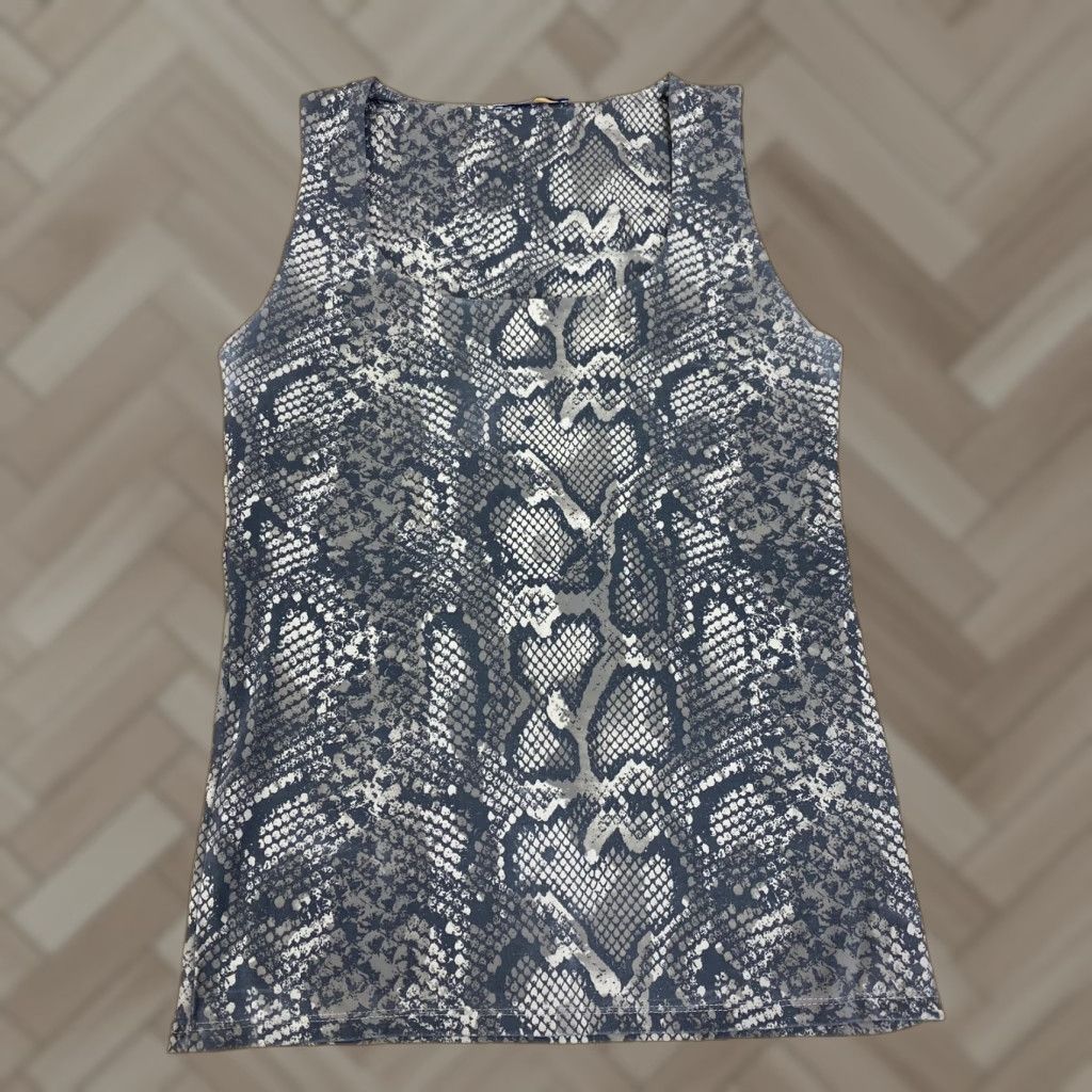 Zara Zara Blouse Shirt Women V-Neck Sleeveless Satin Polyester Multicolor Animal Print Top Size S (Regular) 1196 Size S / US 4 / IT 40 - 1 Thumbnail