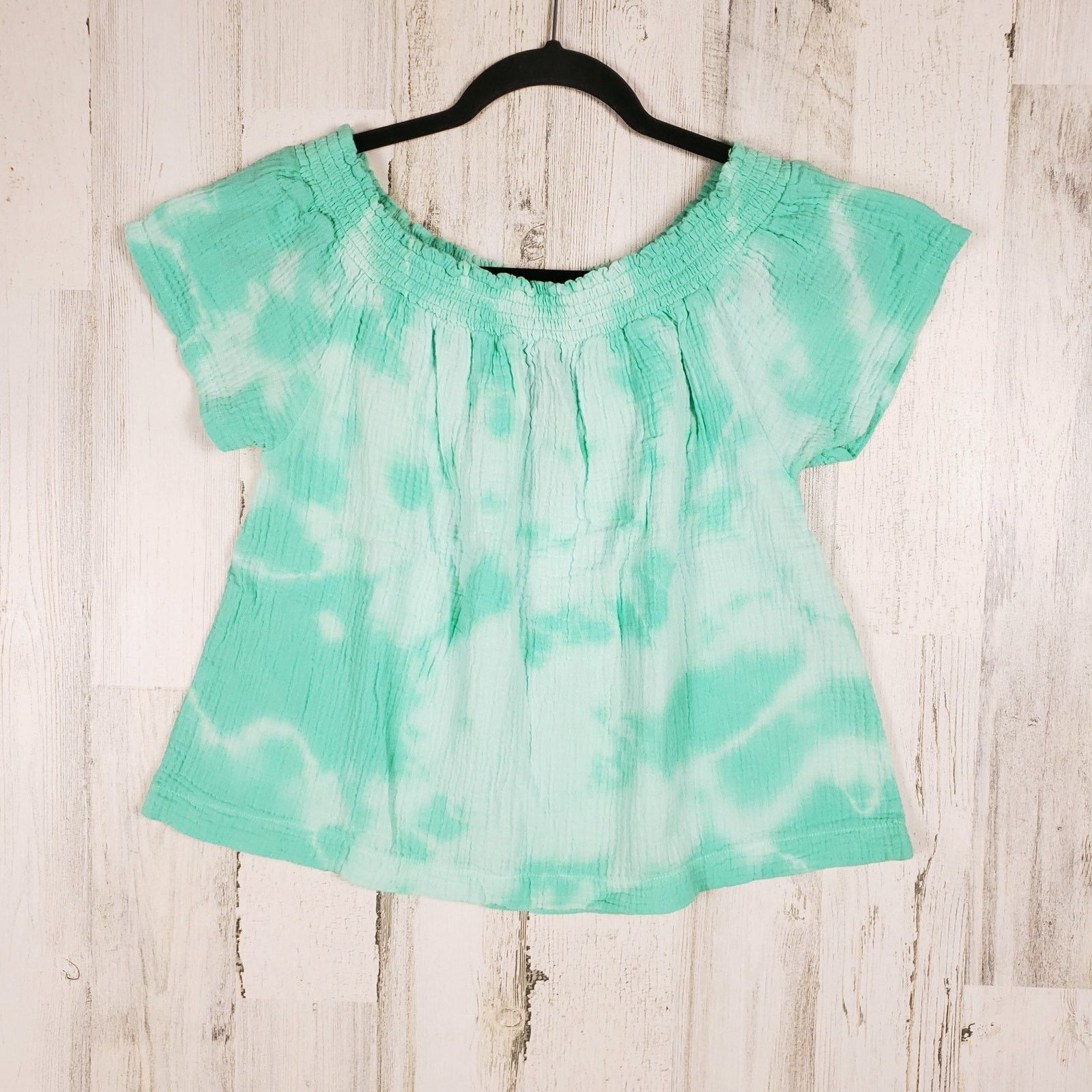 Other NWT Bobi Gathered Scoop Neck Blue Splatter Tie Dye Top Small Size S / US 4 / IT 40 - 1 Thumbnail