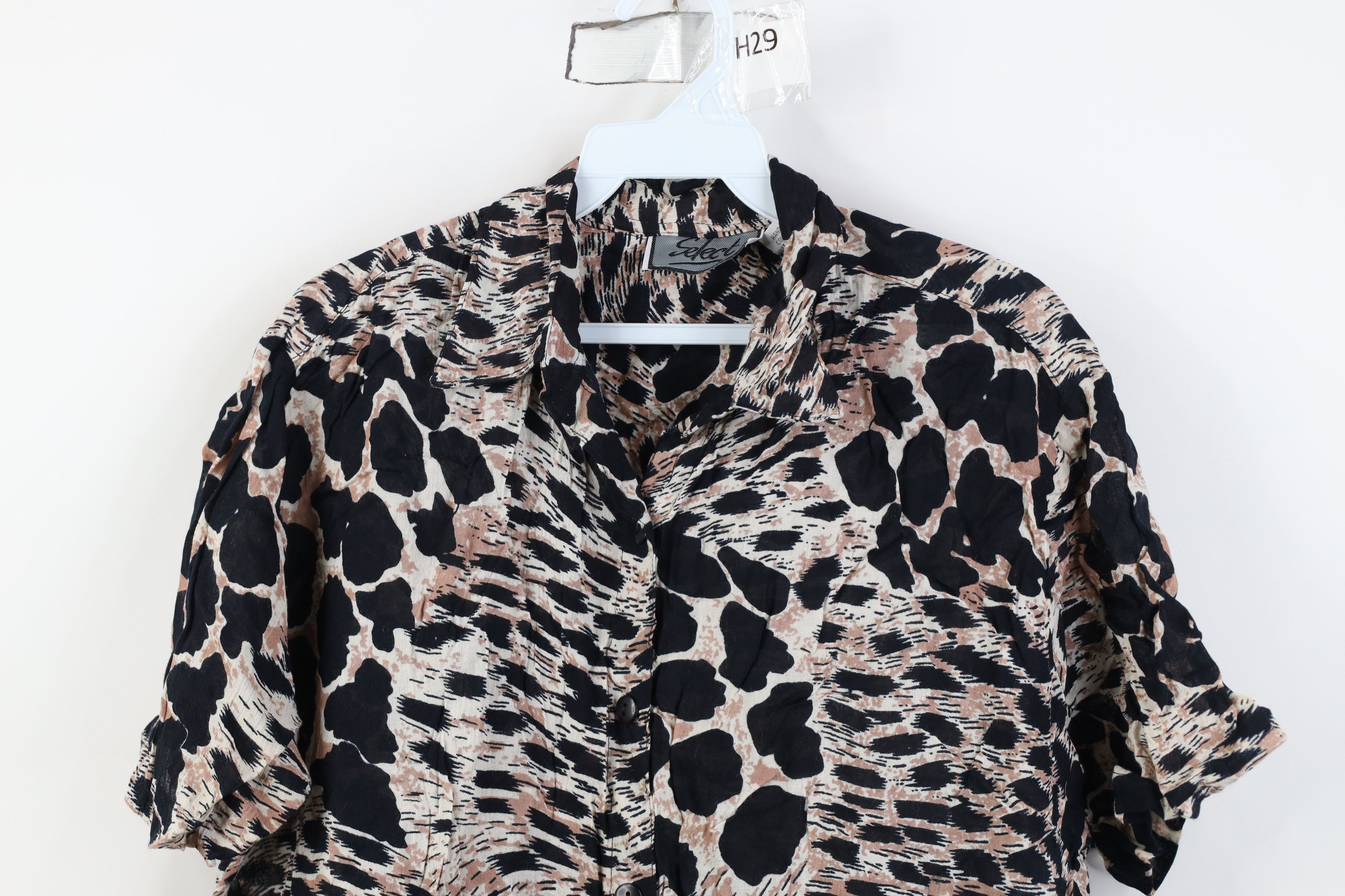 Vintage Vintage 90s Streetwear Gabardine Leopard Safari Button Shirt Size M / US 6-8 / IT 42-44 - 2 Thumbnail