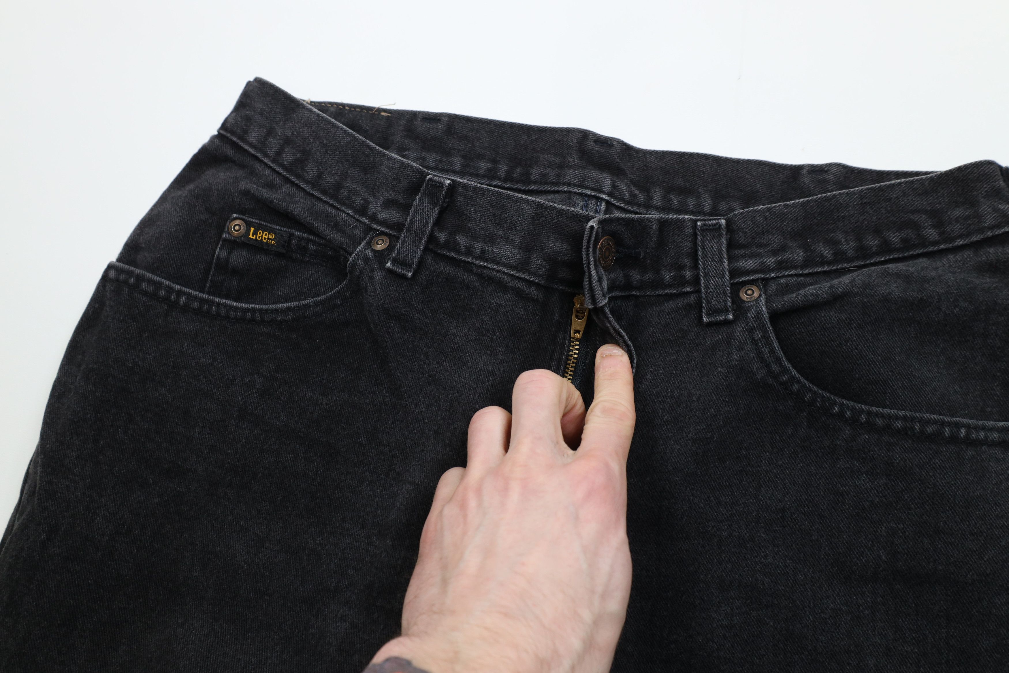 Lee Vintage 90s Lee Faded Straight Leg Denim Jeans Black Cotton Size US 34 / EU 50 - 8 Thumbnail