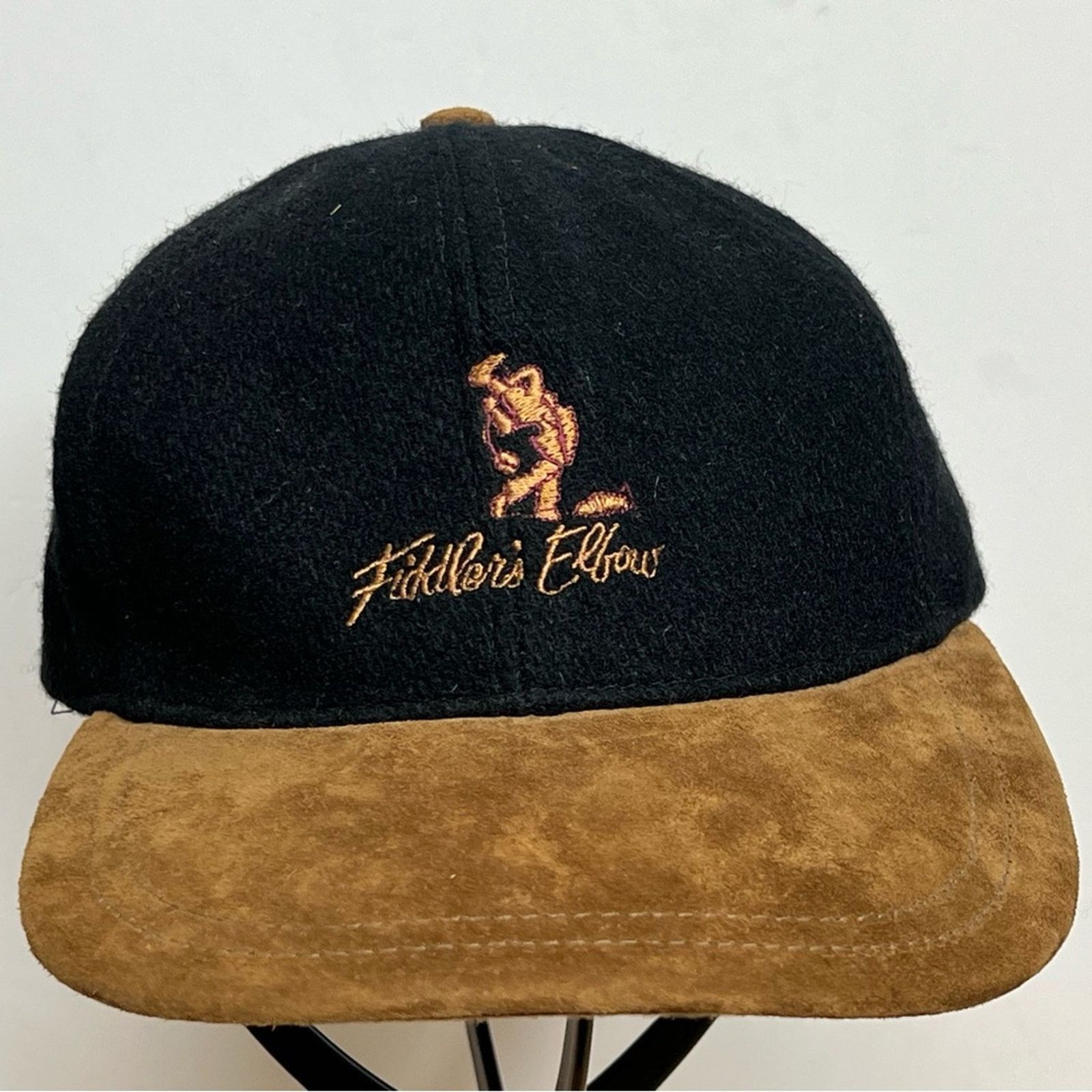 Vintage VINTAGE Fiddlers Elbow Wool Leather Hat Strap Back Golf Size ONE SIZE - 1 Thumbnail