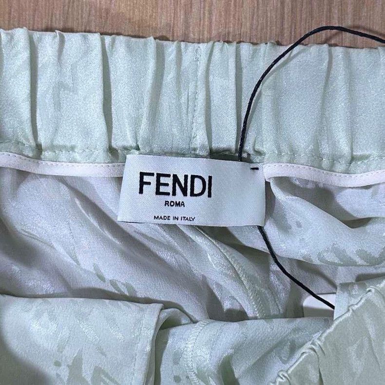Fendi Fendi Logo Print Silk Shorts Size 39" - 5 Thumbnail