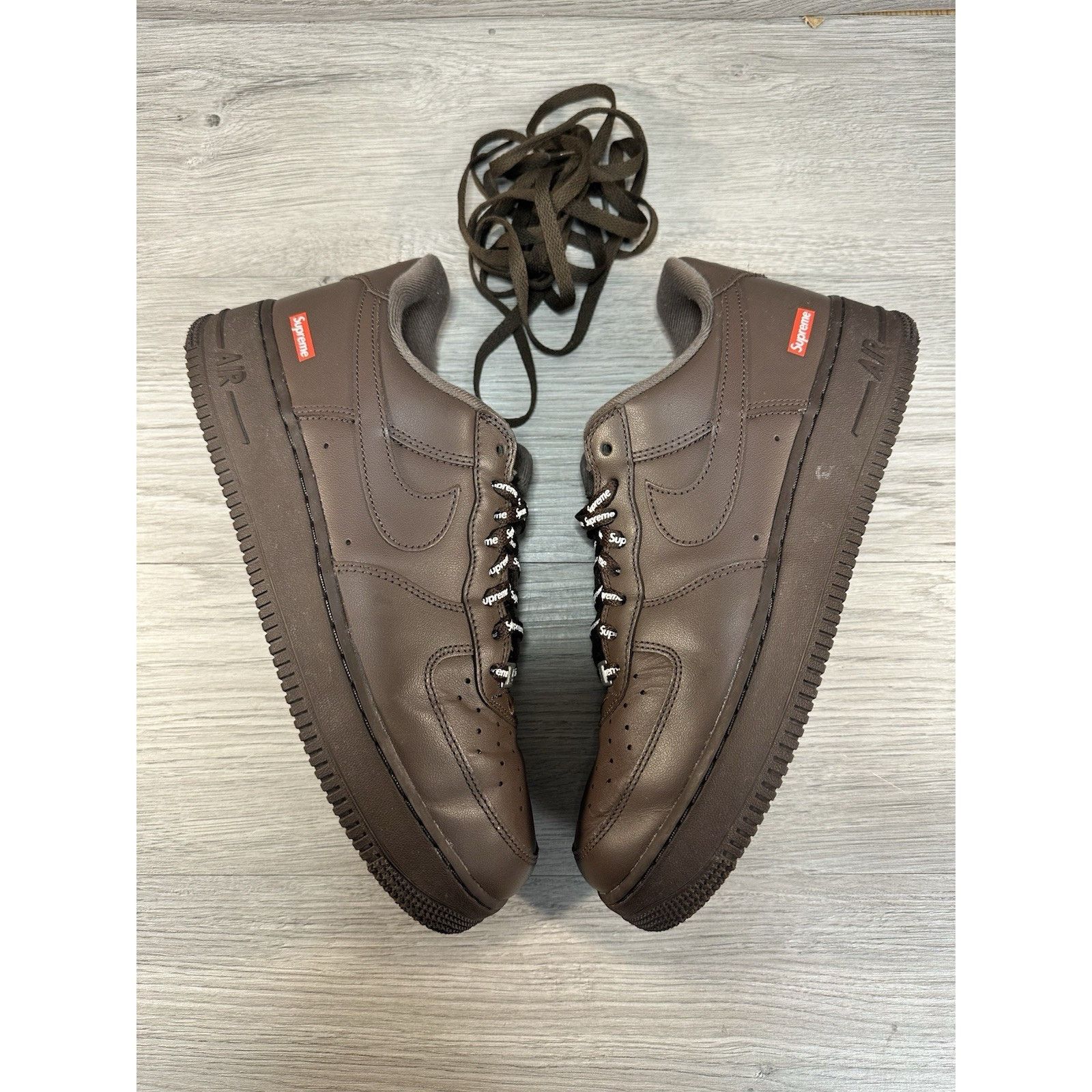 Nike × Supreme Supreme x Air Force 1 Low Box Logo Baroque Brown - Size 9.5 Size US 9.5 / EU 42-43 - 8 Thumbnail