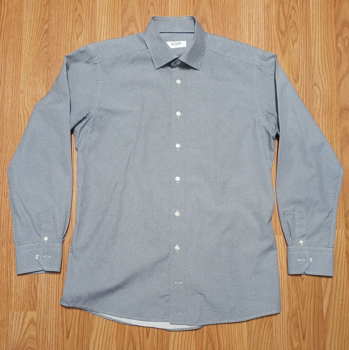 Eton ETON Sweden Panda Design Long Sleeve Men Shirt Size 41 /16 Size 42S - 2 Thumbnail