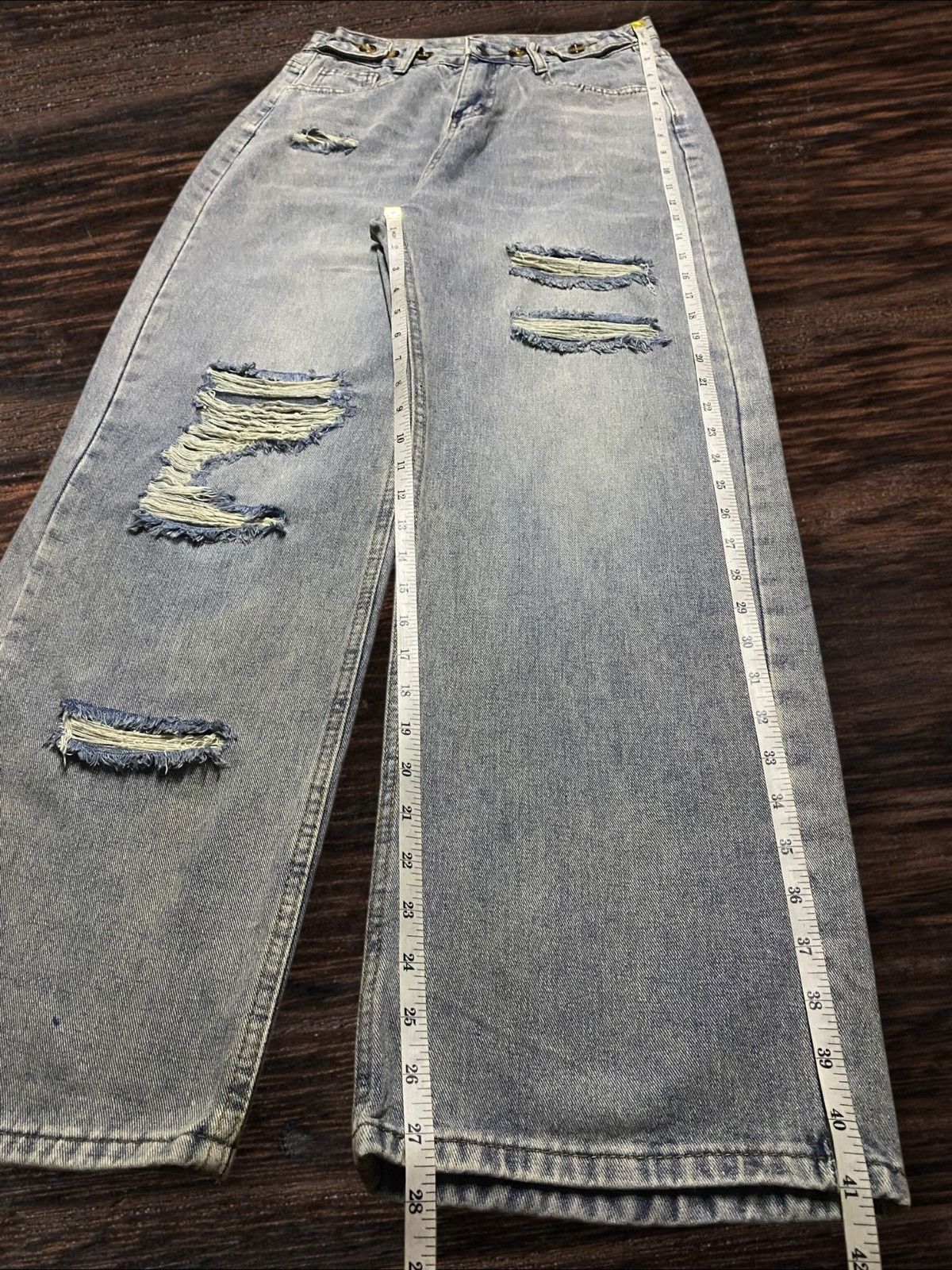 Japanese Brand Vintage Japanese Brand Adjust Waist Distressed Baggy Jeans Size 28" / US 6 / IT 42 - 14 Thumbnail