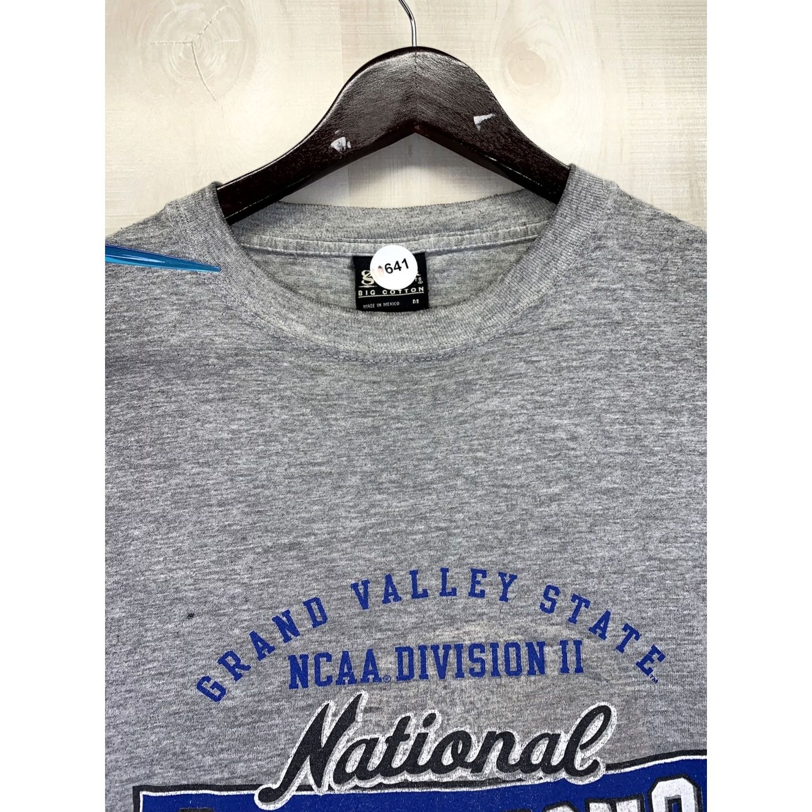 Vintage VINTAGE Gear For Sports T-Shirt Men Short Sleeve Crew Neck Gray 2003 Y2K Grand Valley State National Champions Cotton Blend Shirt Size US M / EU 48-50 / 2 - 7 Thumbnail
