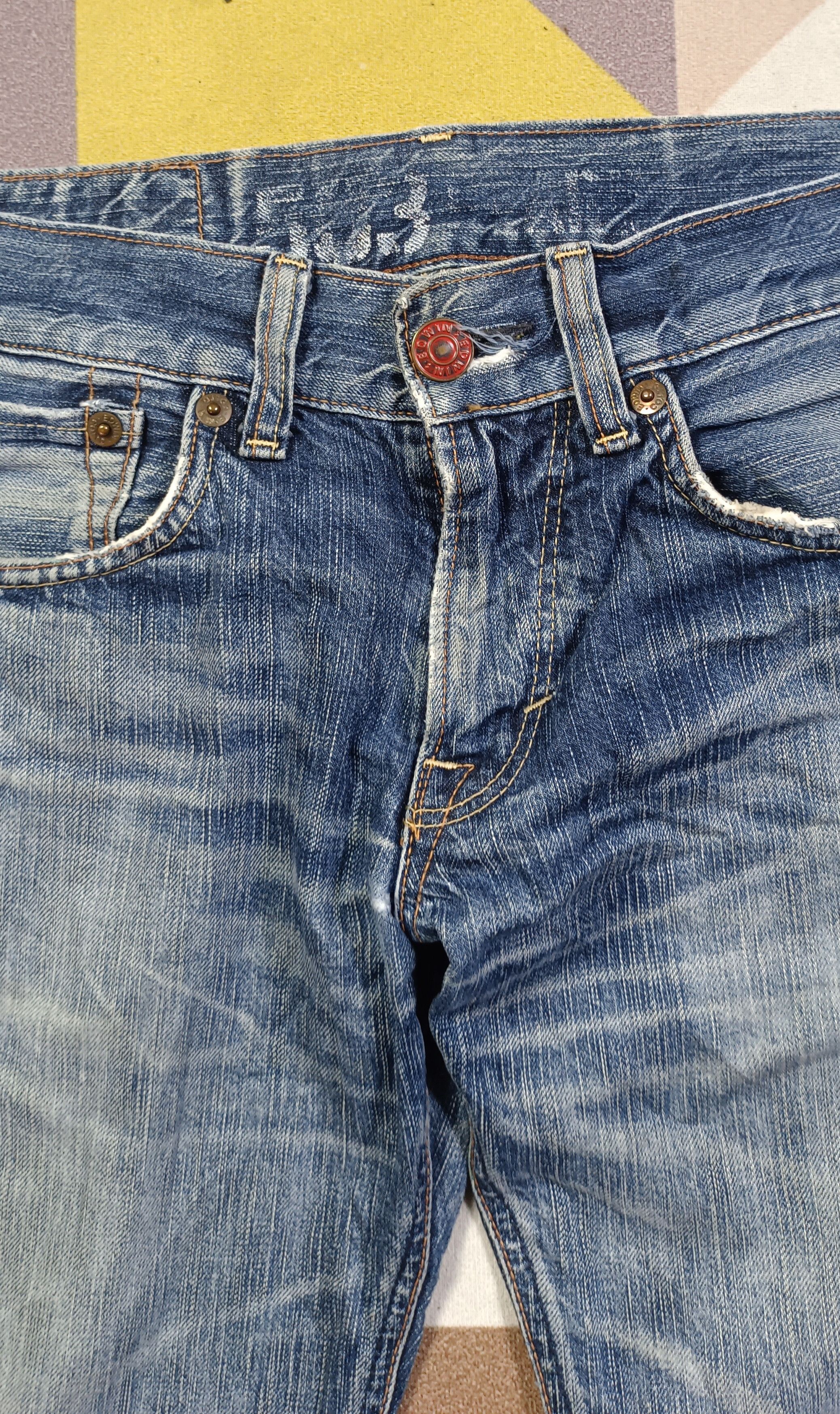 Edwin Vintage Edwin 503 Blue Trip Distressed Jeans Very Rare Size US 32 / EU 48 - 10 Thumbnail