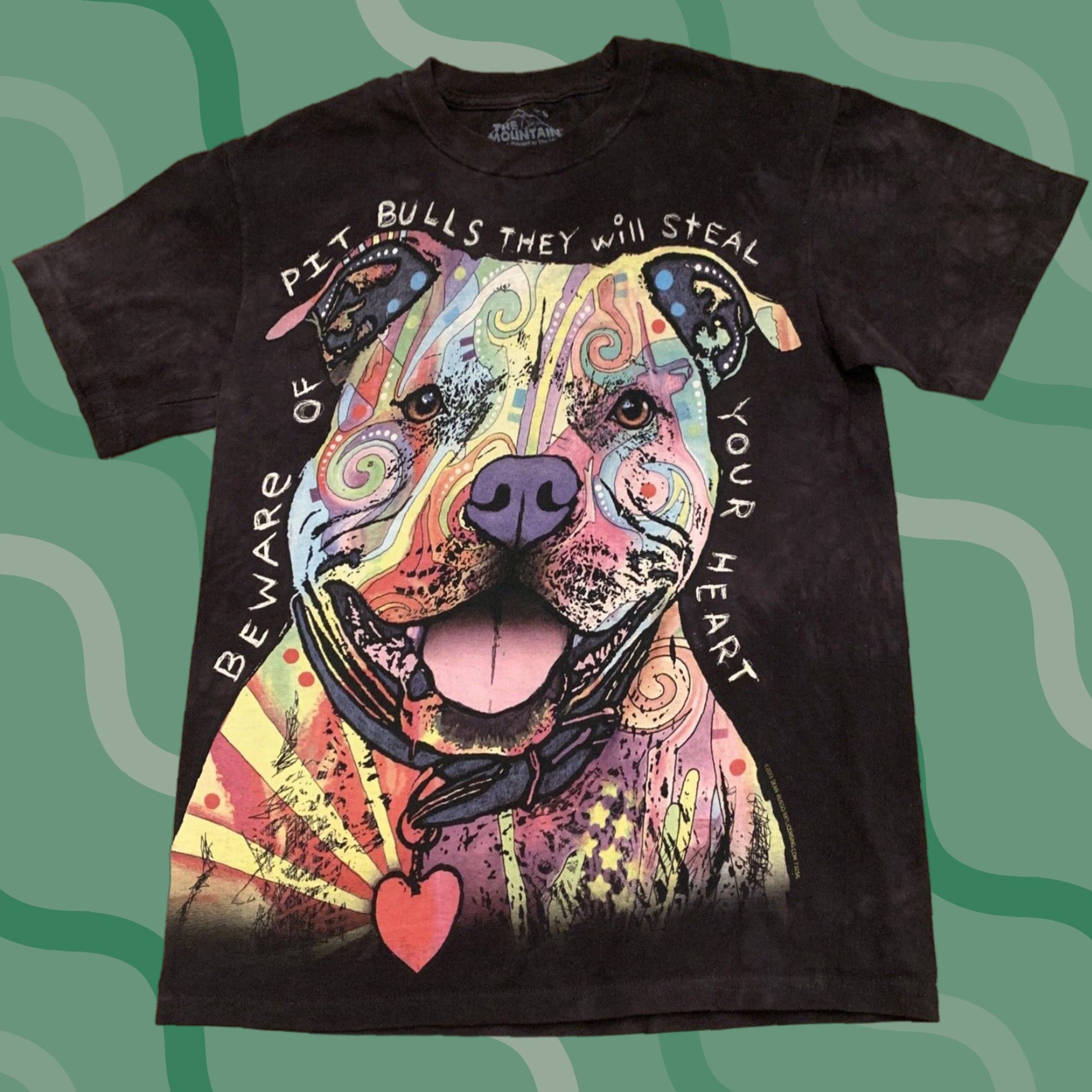 The Mountain Mountain Tie Dye Graphic Tee Shirt Pitbull Puppy Dog Unisex Adult Size Small Size US S / EU 44-46 / 1 - 1 Thumbnail