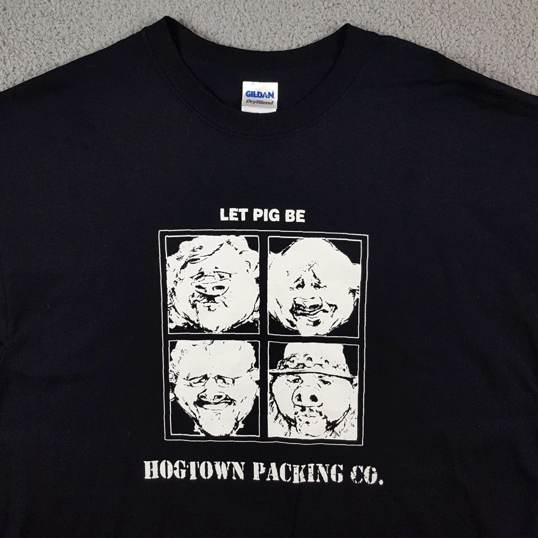 Gildan VINTAGE Gildan Hogtown Packing Co Pig Piggy Blues Metal T-Shirt Adult XL Black Music Grunge 90s Y2K Mens Size US XL / EU 56 / 4 - 2 Thumbnail
