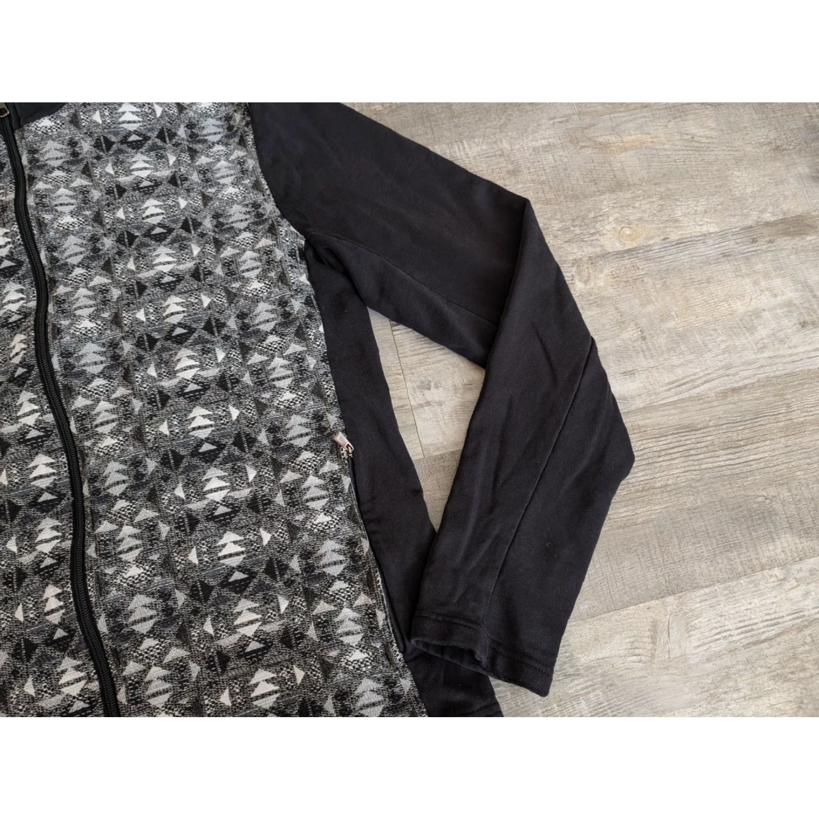 Vintage Ato Berlin Mens Jacket 2XL Dual Layer Full Zip Aztec Laser Black Gray White Stand-Up Collar Slim Regular Size US XXL / EU 58 / 5 - 7 Thumbnail