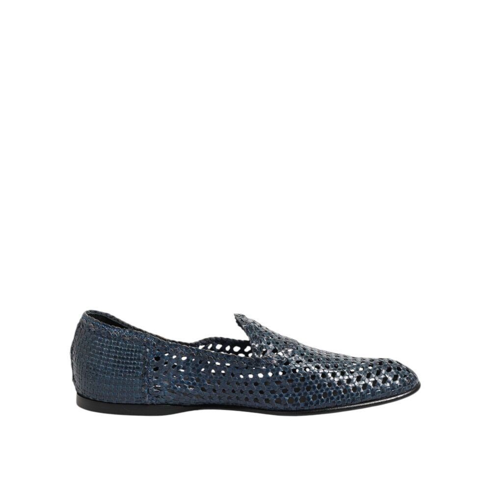 Dolce & Gabbana Dolce & Gabbana Blue Woven Leather Slip On Loafers Shoes Size US 8 / EU 41 - 7 Thumbnail