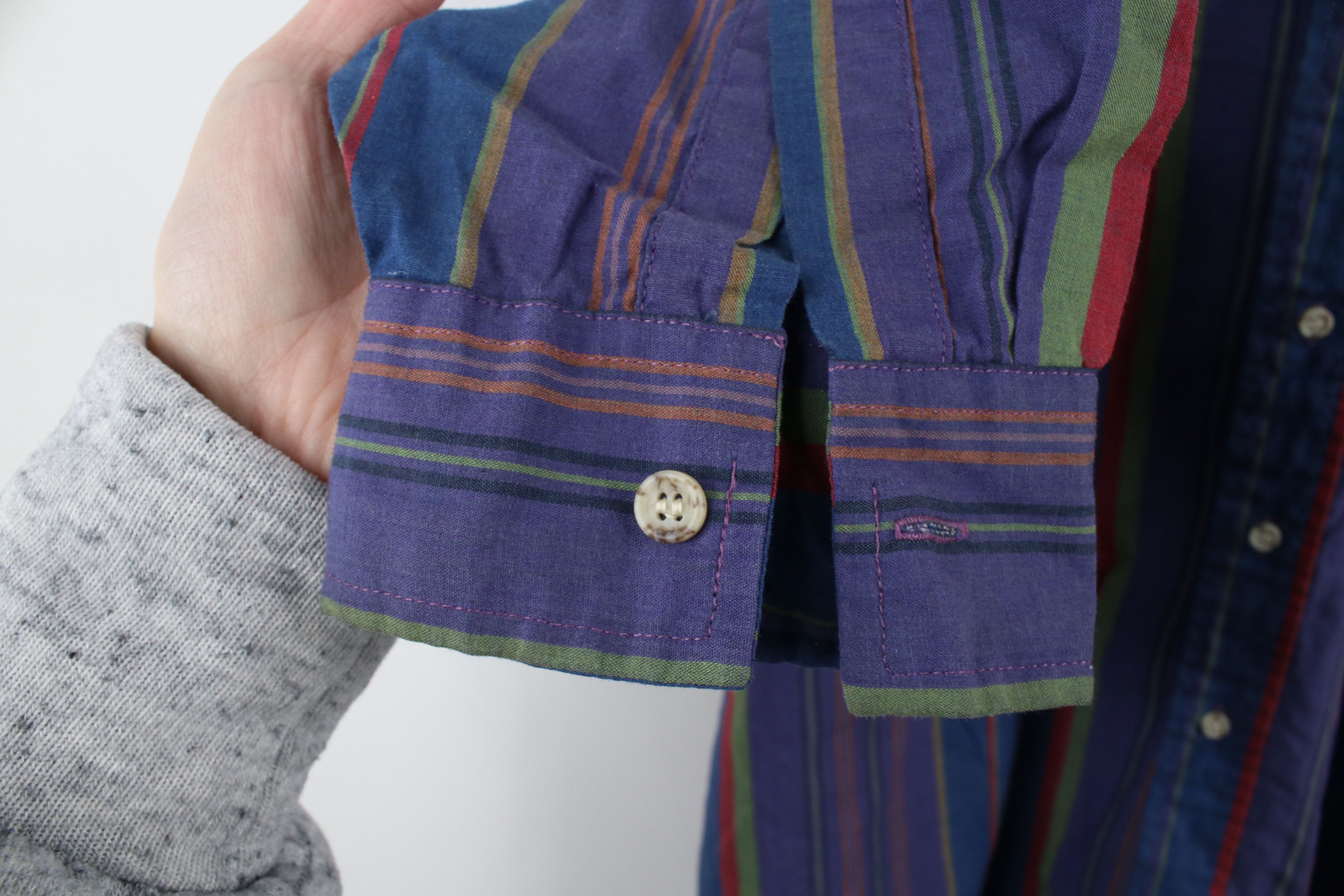 Vintage Vintage 90s Streetwear Block Collared Button Down Shirt Size US L / EU 52-54 / 3 - 8 Thumbnail