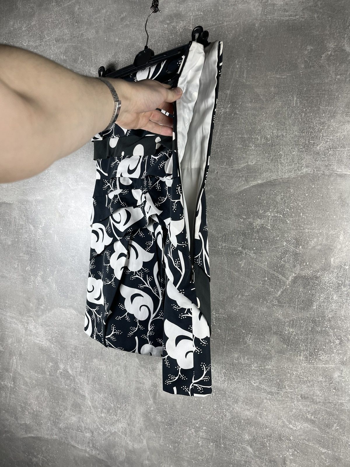 Versus Versace Versus Versace 2000s Black White Draped Floral Mini Dress Size M / US 6-8 / IT 42-44 - 5 Thumbnail
