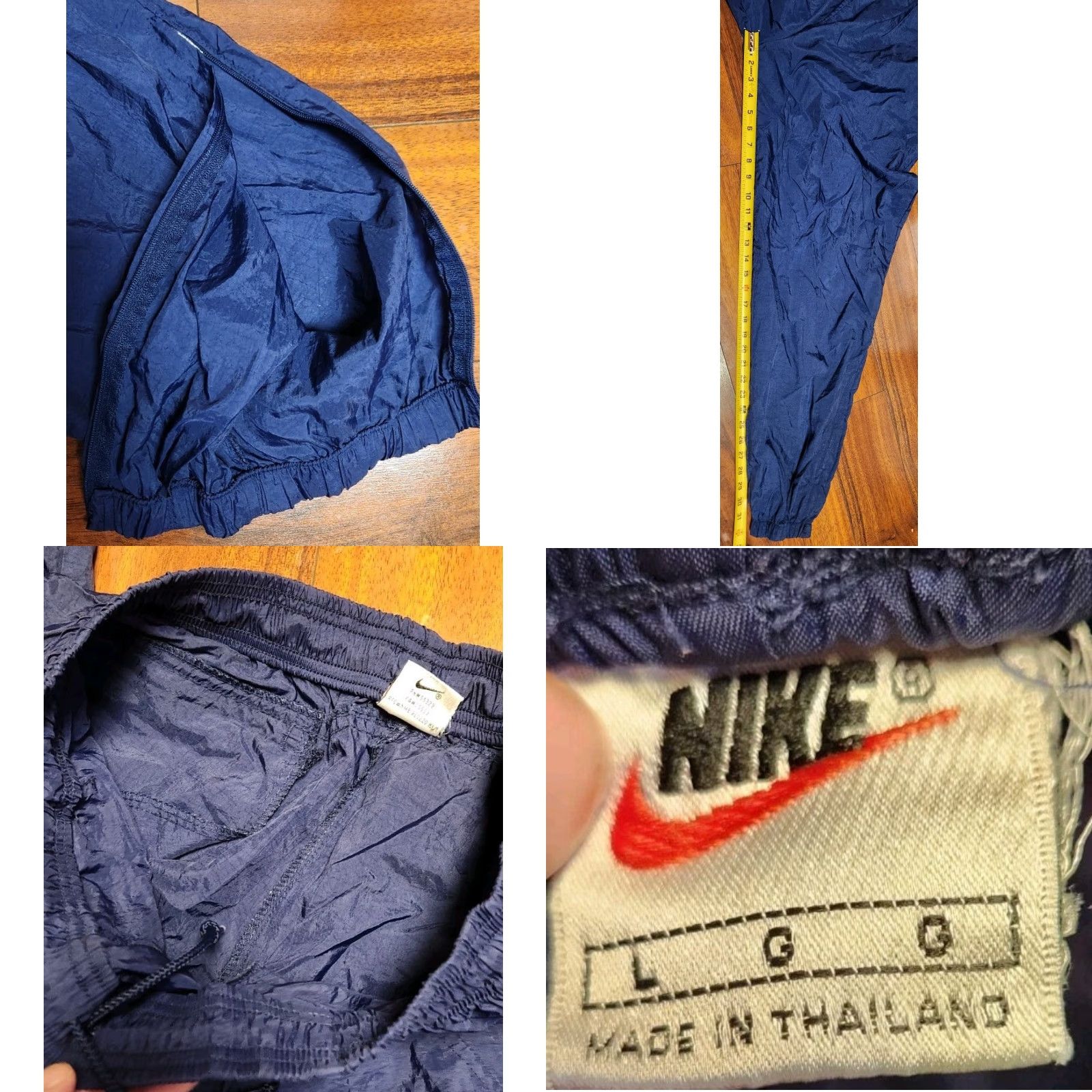 Nike VINTAGE Nike Windbreaker Pants Men L Large Joggers Ankle Zip Nylon Swoosh Track Pants Mens Size US 33 - 8 Thumbnail