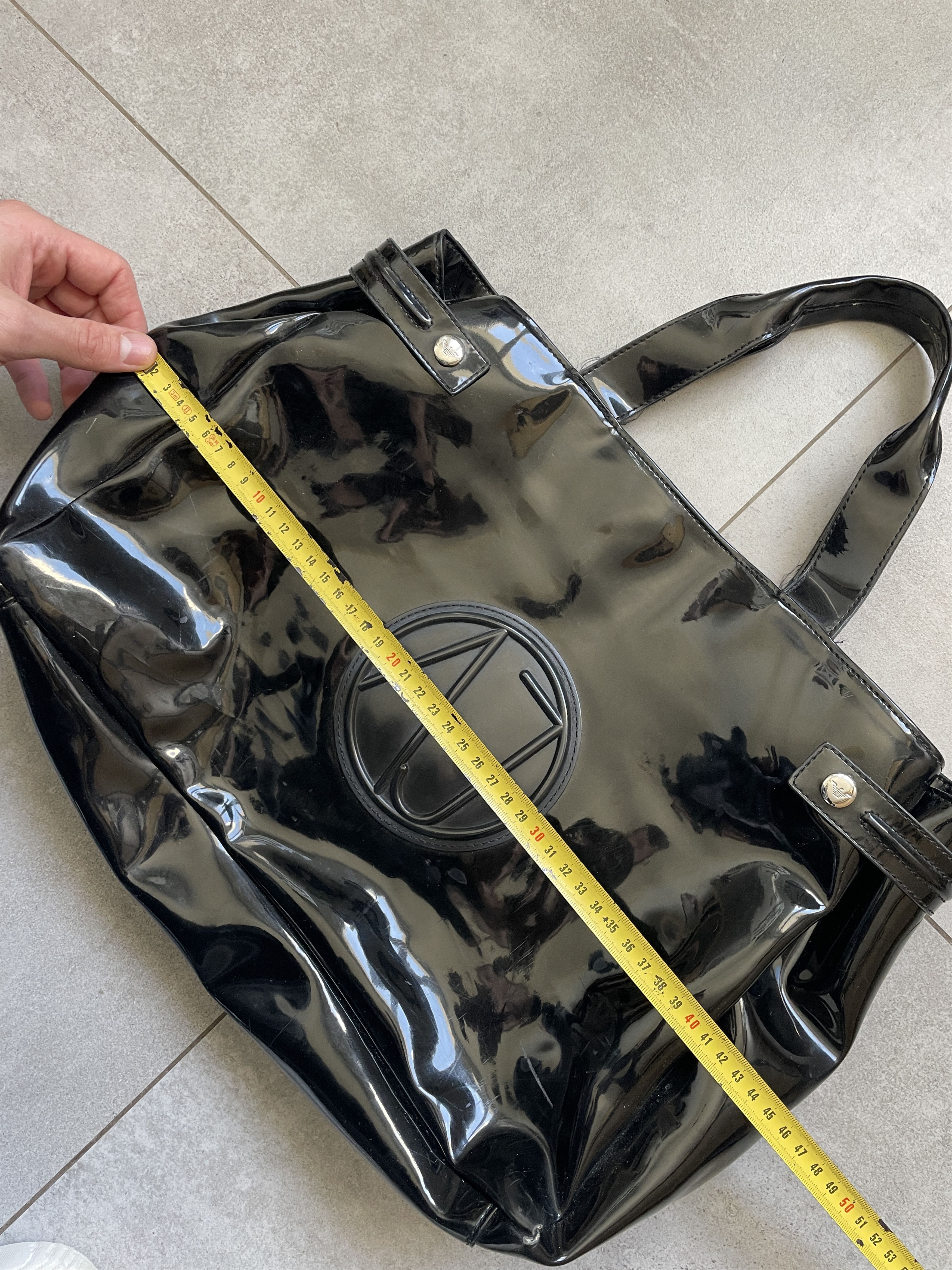 Armani Y2K BLACK VINYL ARMANI JEANS HANDLE BAG Size ONE SIZE - 13 Thumbnail