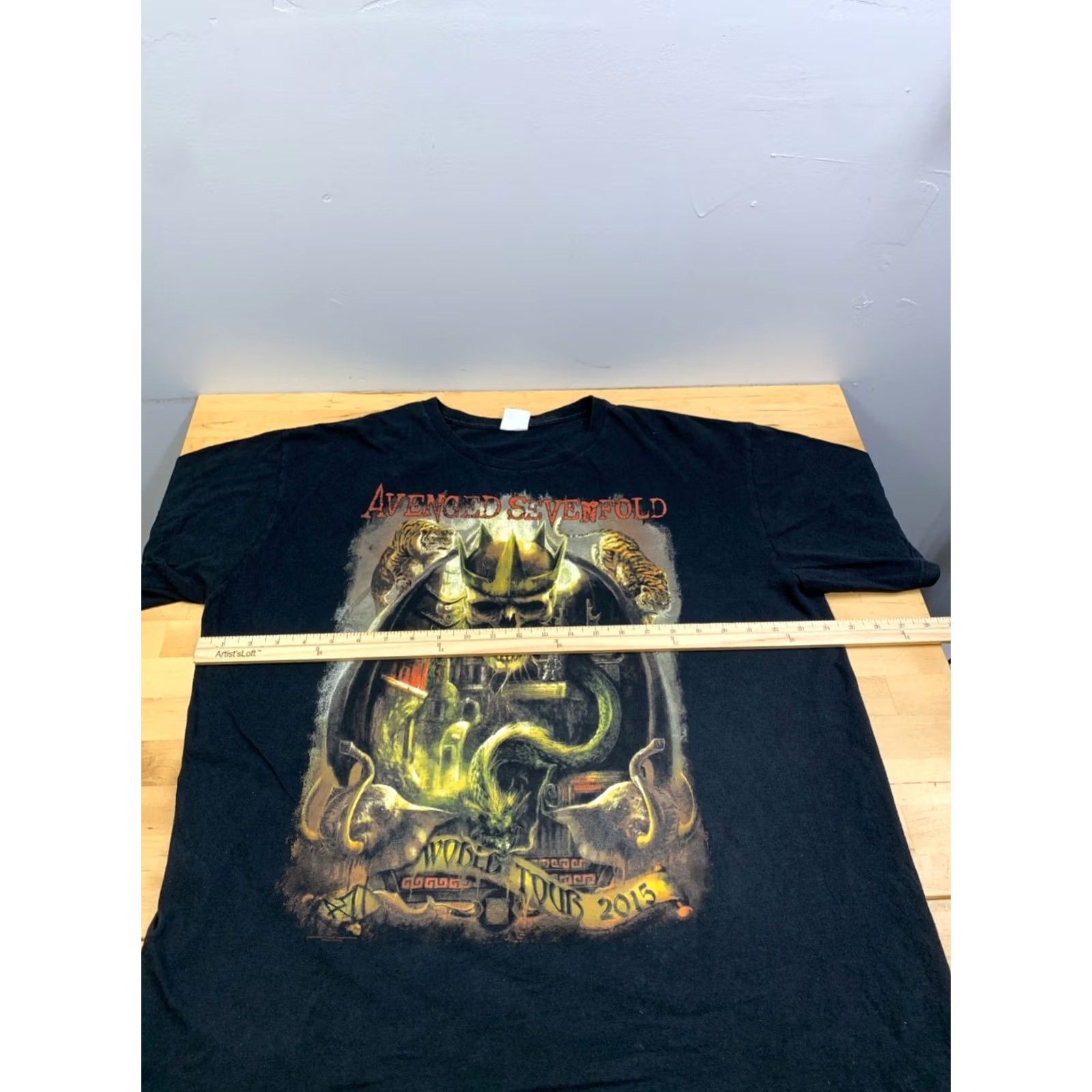 Vintage Avenged Sevenfold 2015 World Tour Shirt Black 2XL Band Rock Tee Men XS? Size US XXL / EU 58 / 5 - 5 Thumbnail