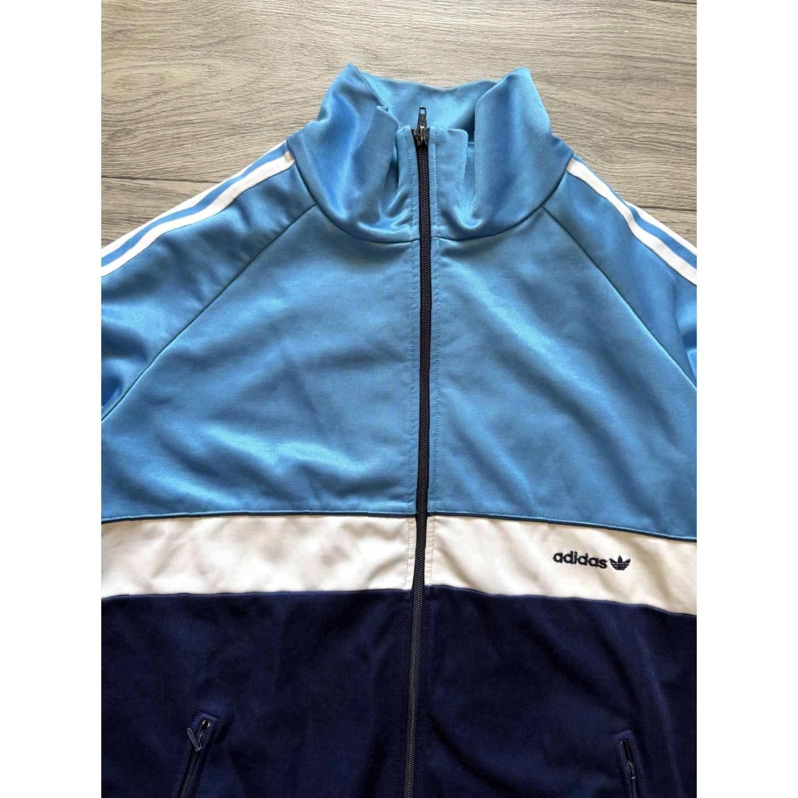 Adidas VINTAGE Adidas West Germany Full Zip Track Jacket Mens Large 1980s Blue Cotton Blend Germany D7 Large 9/10 Size US L / EU 52-54 / 3 - 6 Thumbnail