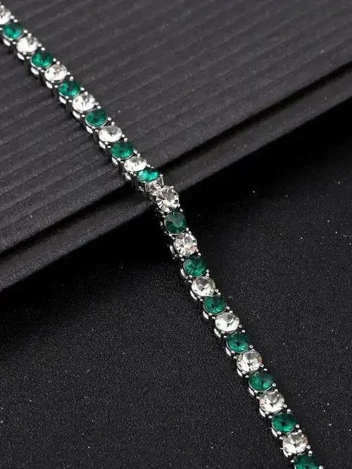 Japanese Brand Green & White Rhinestone Bracelet Size ONE SIZE - 2 Thumbnail