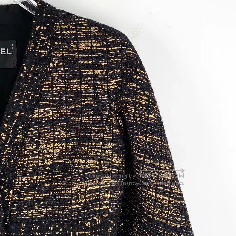 Chanel Chanel Black and brown wool V-neck single-breasted long-sl Size XXS / US 00 / IT 34 - 3 Thumbnail