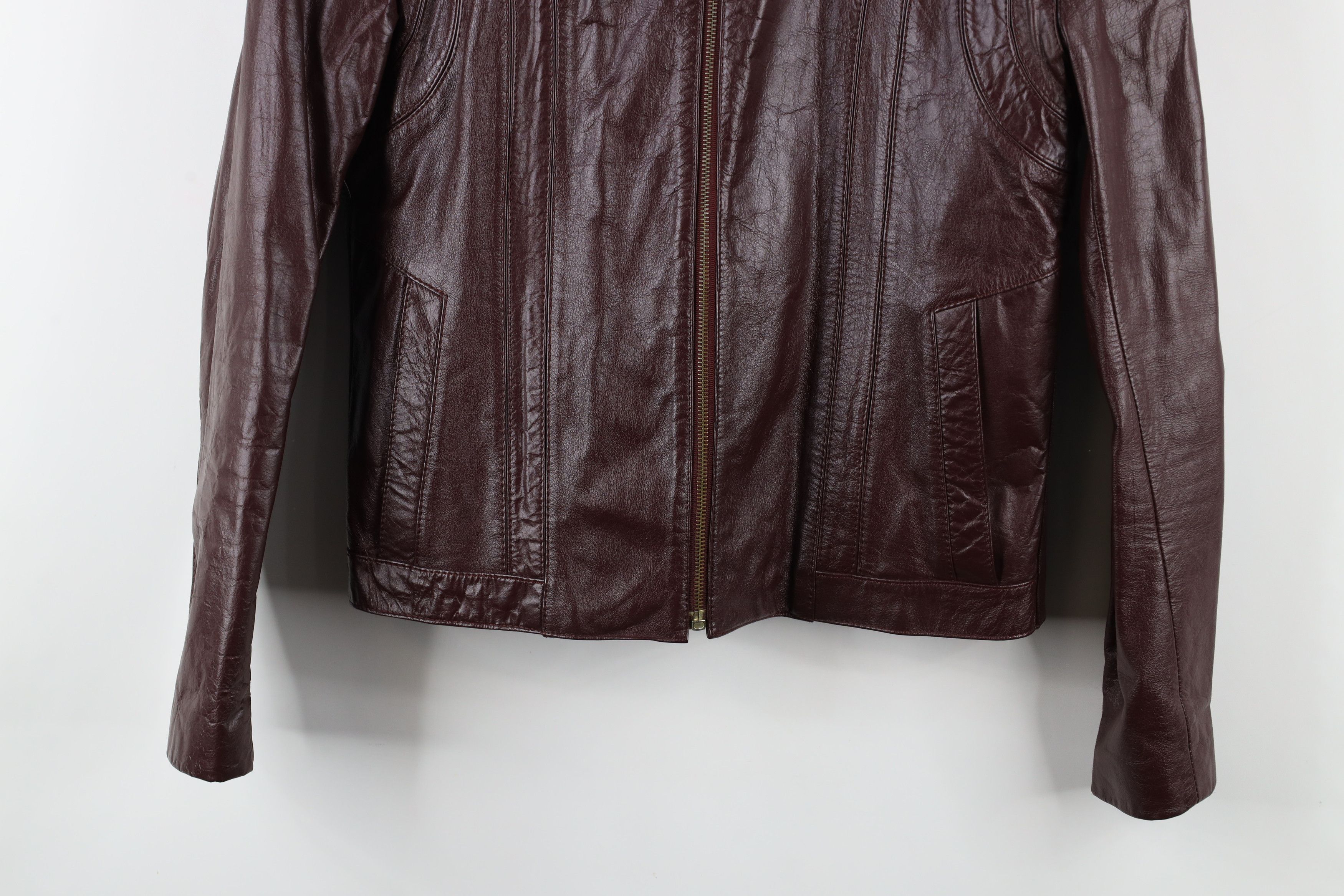 Vintage Vintage 80s 90s Streetwear Leather Jacket Oxblood Red Size S / US 4 / IT 40 - 3 Thumbnail