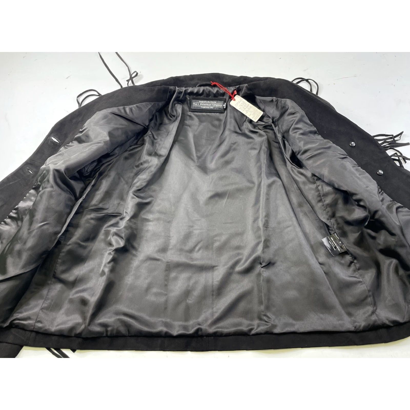 CO VINTAGE J Peterman Co Black Suede Fringe Southwest Jacket Womens Small Size S Western Buttons? Actually no new info. Size S / US 4 / IT 40 - 7 Thumbnail