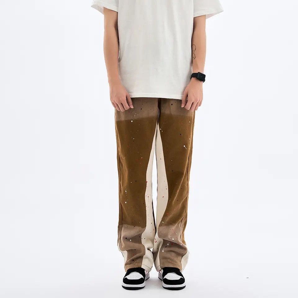 Japanese Brand × Jean Brown streetwear flare jeans pants Size US 32 / EU 48 - 4 Thumbnail