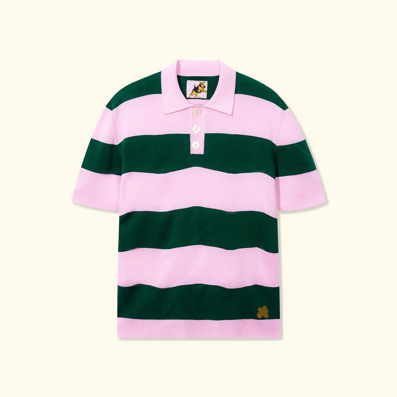 うのにもお得な情報満載！ Knit Stripe Wavy Fleur le Golf Polo Grailed | Small Green Pink トップス