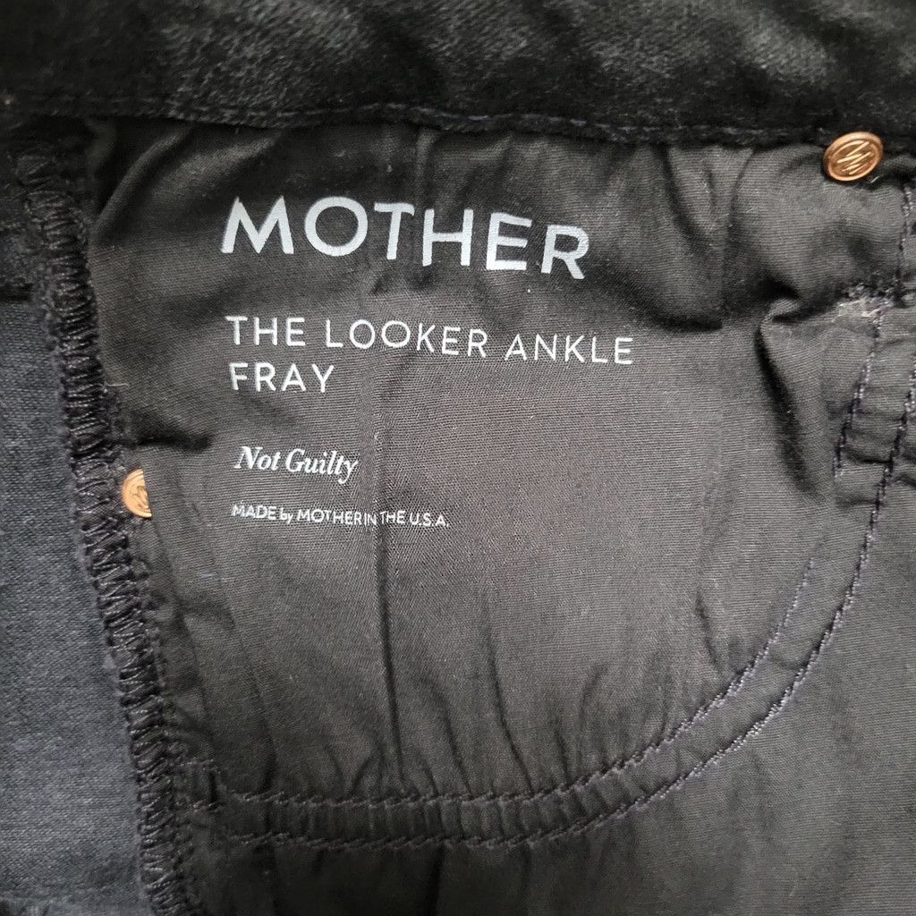MOTHER Mother The Looker Ankle Fray Black Jeans 31 Women Inseam 28" Size 31" - 8 Thumbnail