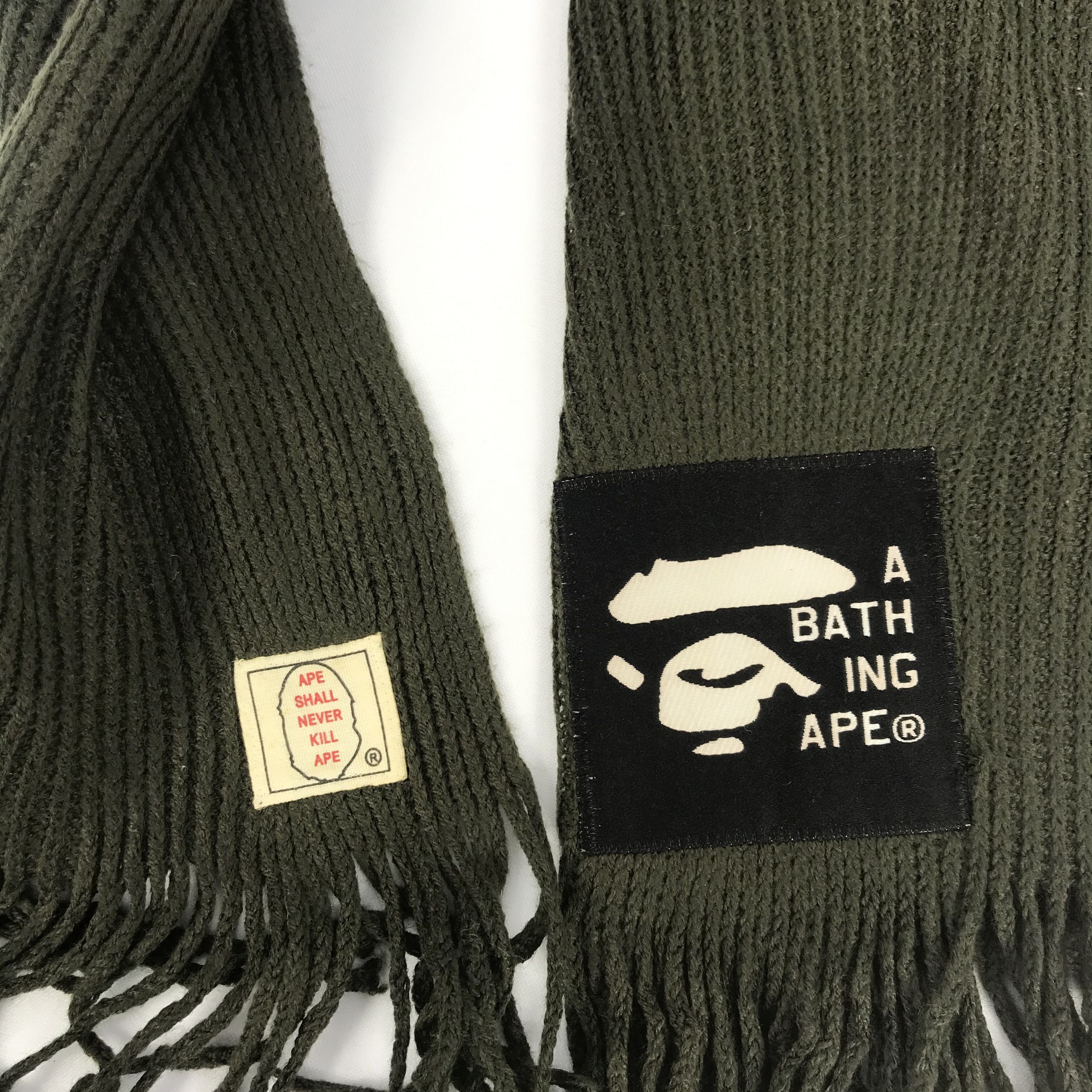 Bape × Vintage BAPE A Bathing Ape Scarf Muffler Wool Cashmere Scarves Size ONE SIZE - 4 Thumbnail