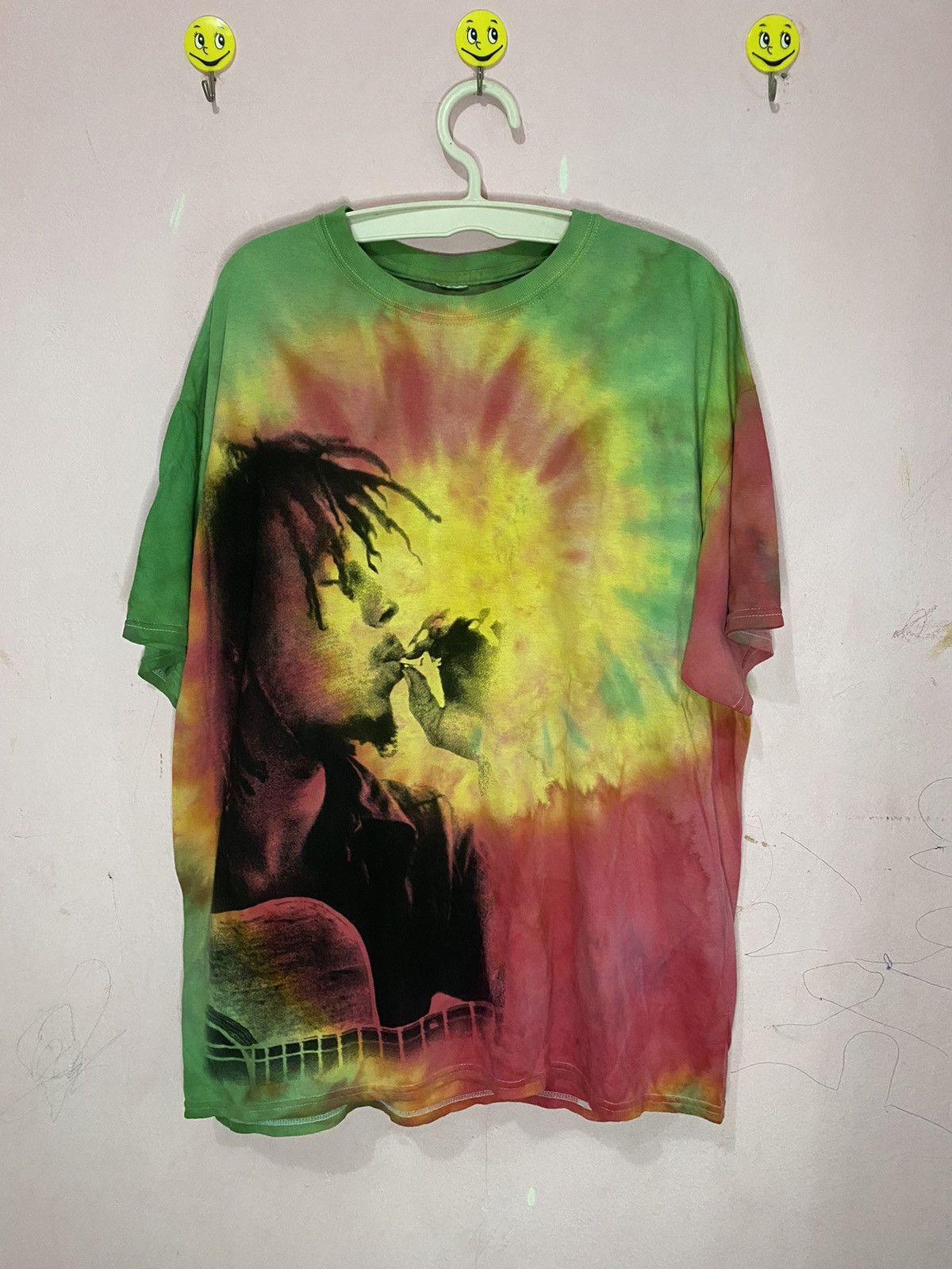Bob Marley × Vintage Bob Marley Men's Smoke Tie Dye Tie Dye T-shirt Size US XXL / EU 58 / 5 - 1 Thumbnail