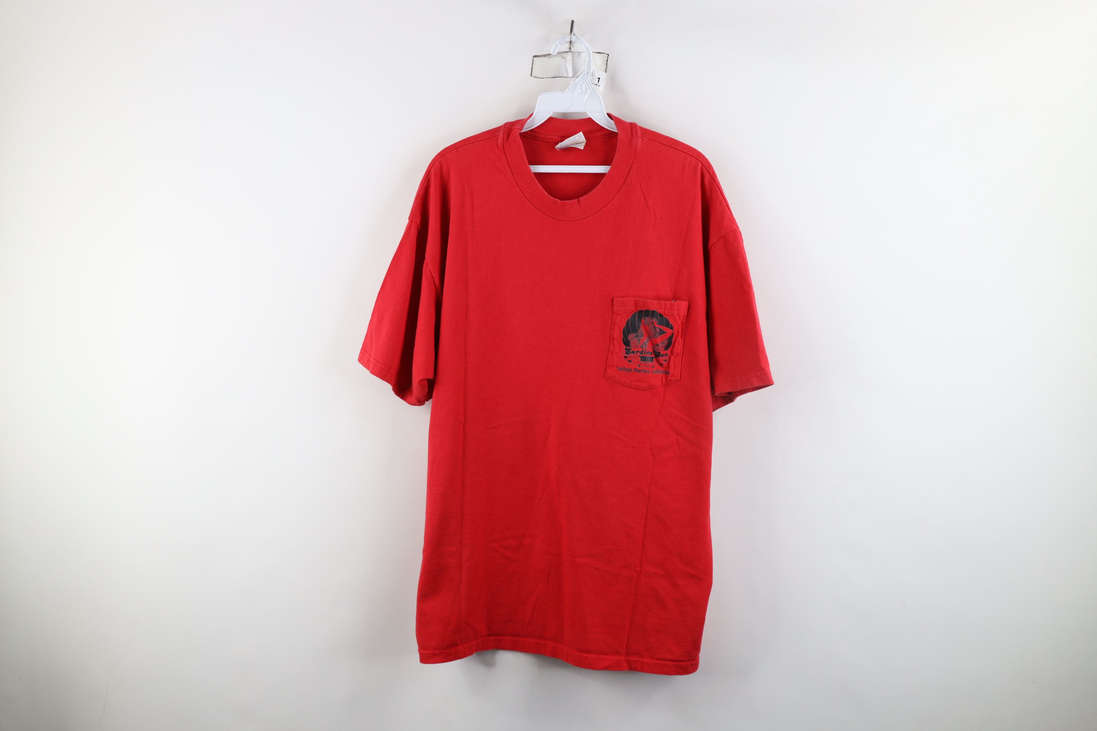 Vintage Vintage 90s Streetwear Can Vallejo Marina T-Shirt Red Size US XL / EU 56 / 4 - 1 Thumbnail