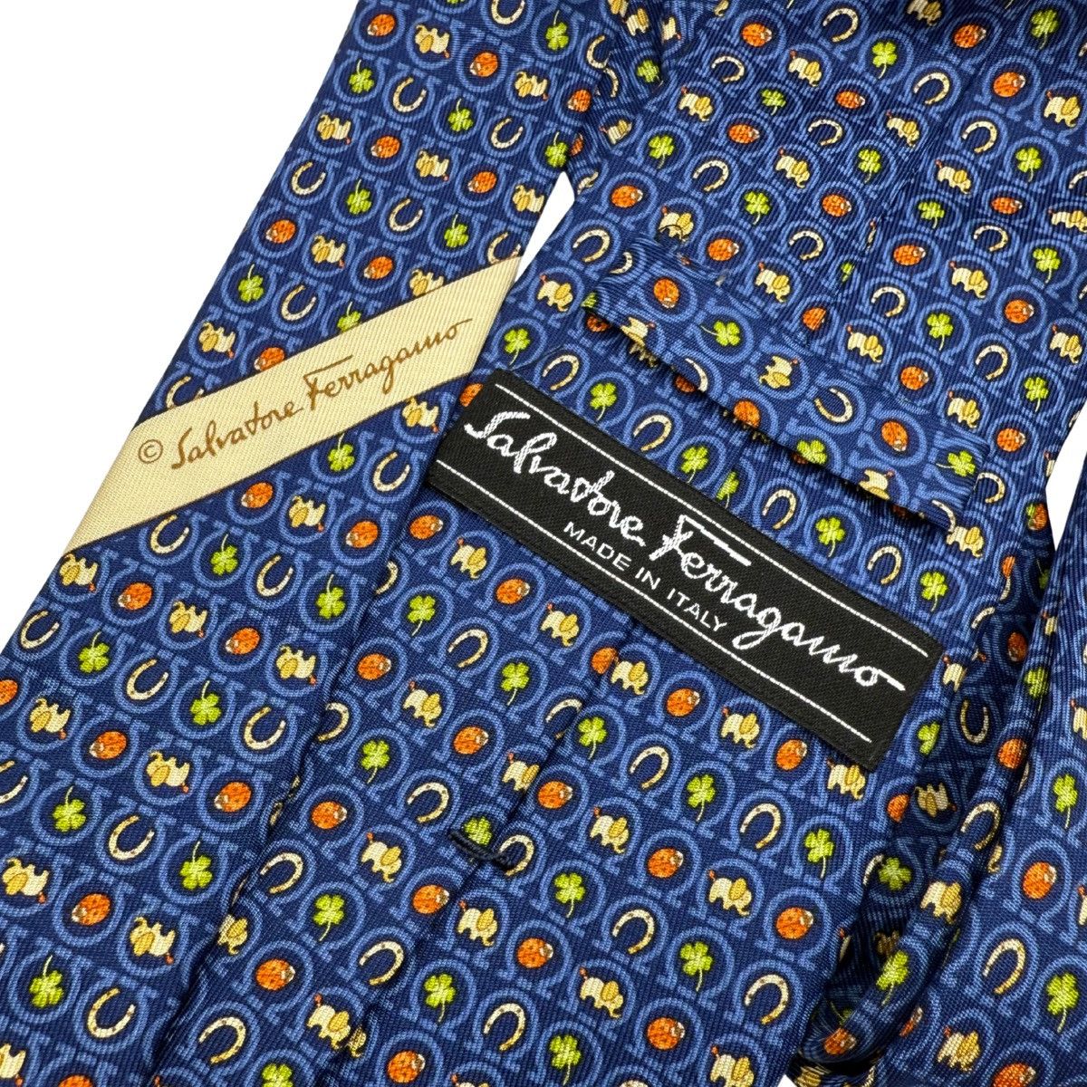 Salvatore Ferragamo Salvatore Ferragamo Silk Tie, Navy, Made in Italy, Like New Size ONE SIZE - 4 Thumbnail