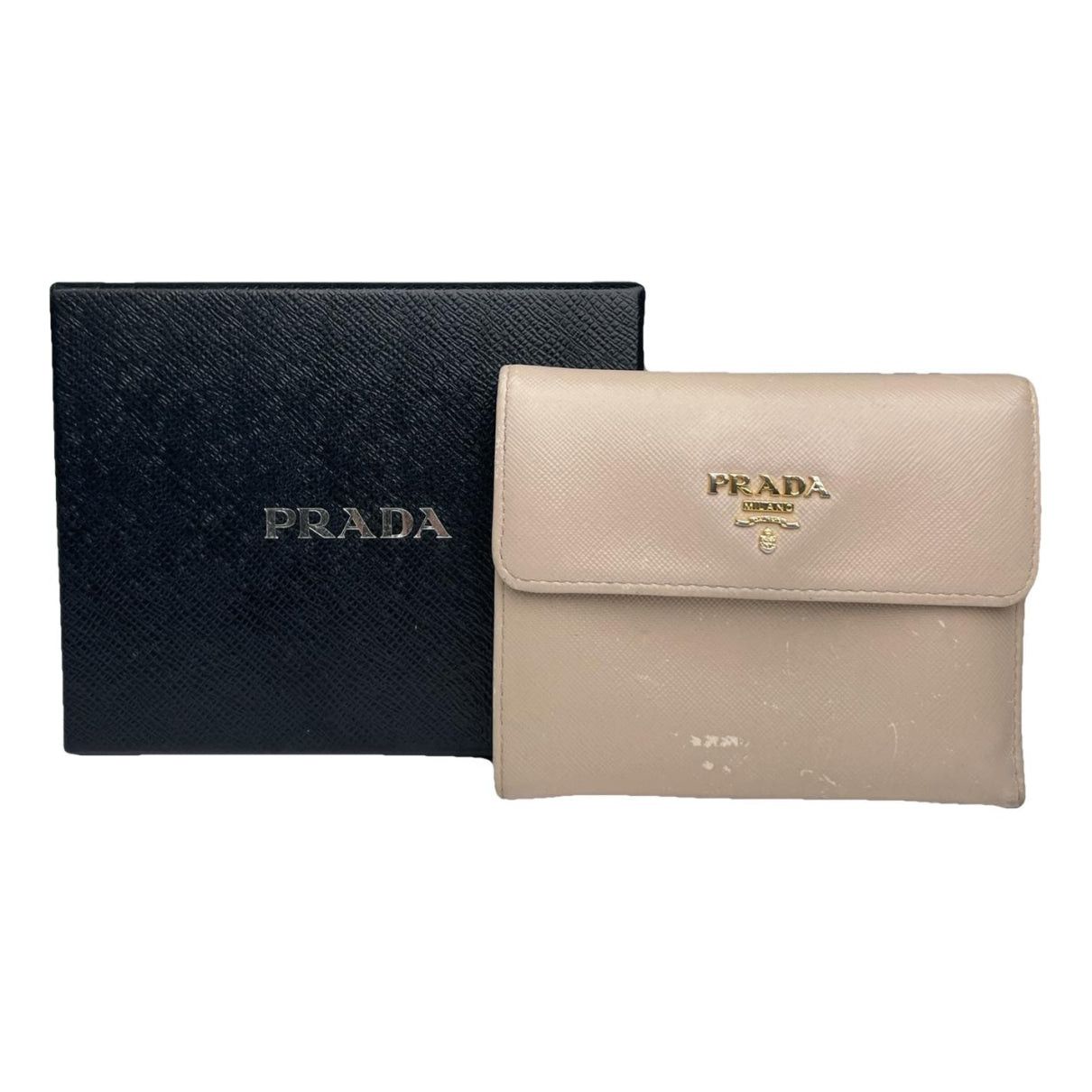 Prada Beige Leather Wallet Size ONE SIZE - 1 Thumbnail