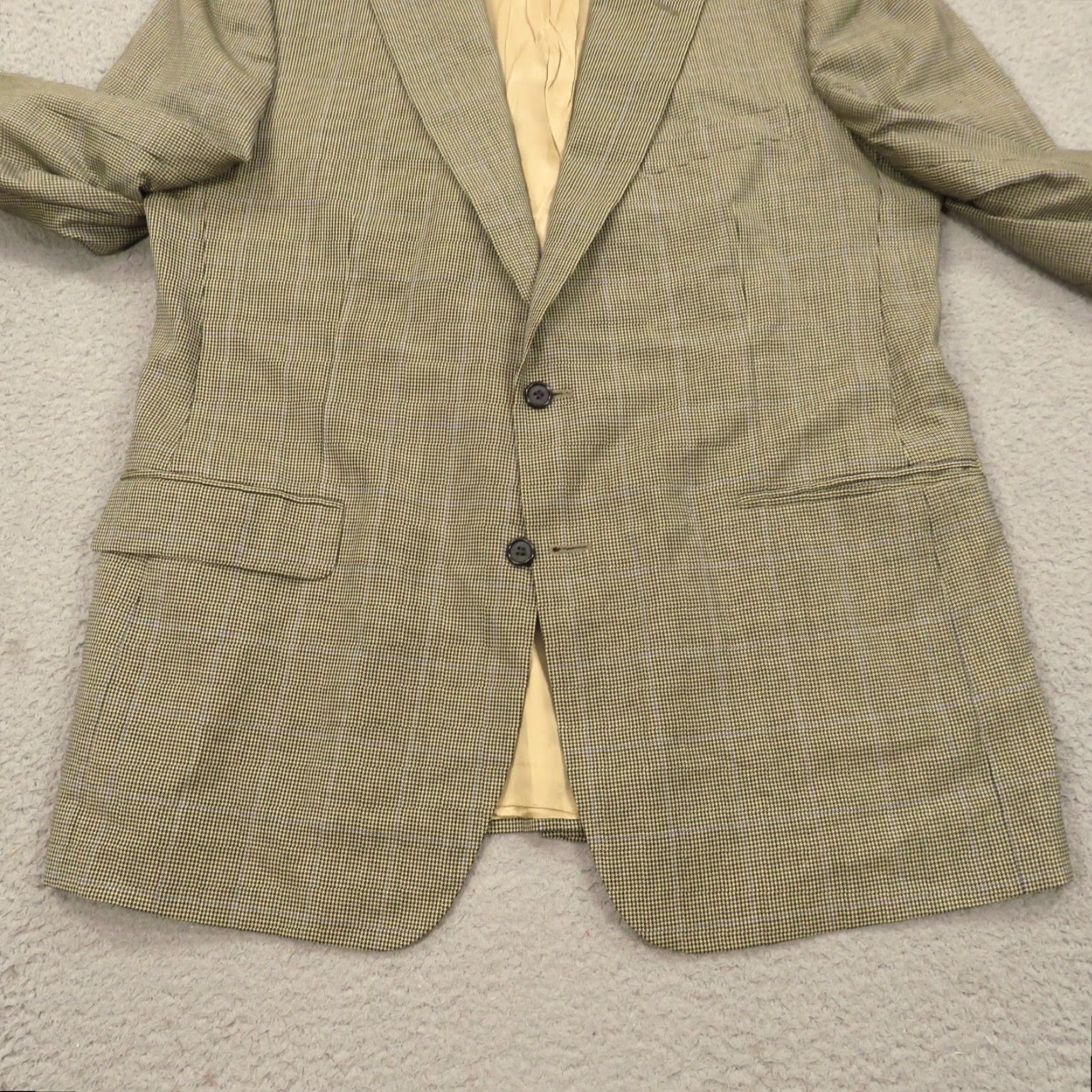 Brooks Brothers Brooks Brothers Blazer Sport Coat Jacket 44R Wool Cashmere Houndstooth Men Vintage Geometric Classic College Preppy USA Fashion Mens Size 44R - 3 Thumbnail