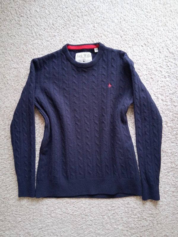 Jack Wills 100% wool sweater jumper navy vintage comfortable unique Size M / US 6-8 / IT 42-44 - 1 Thumbnail